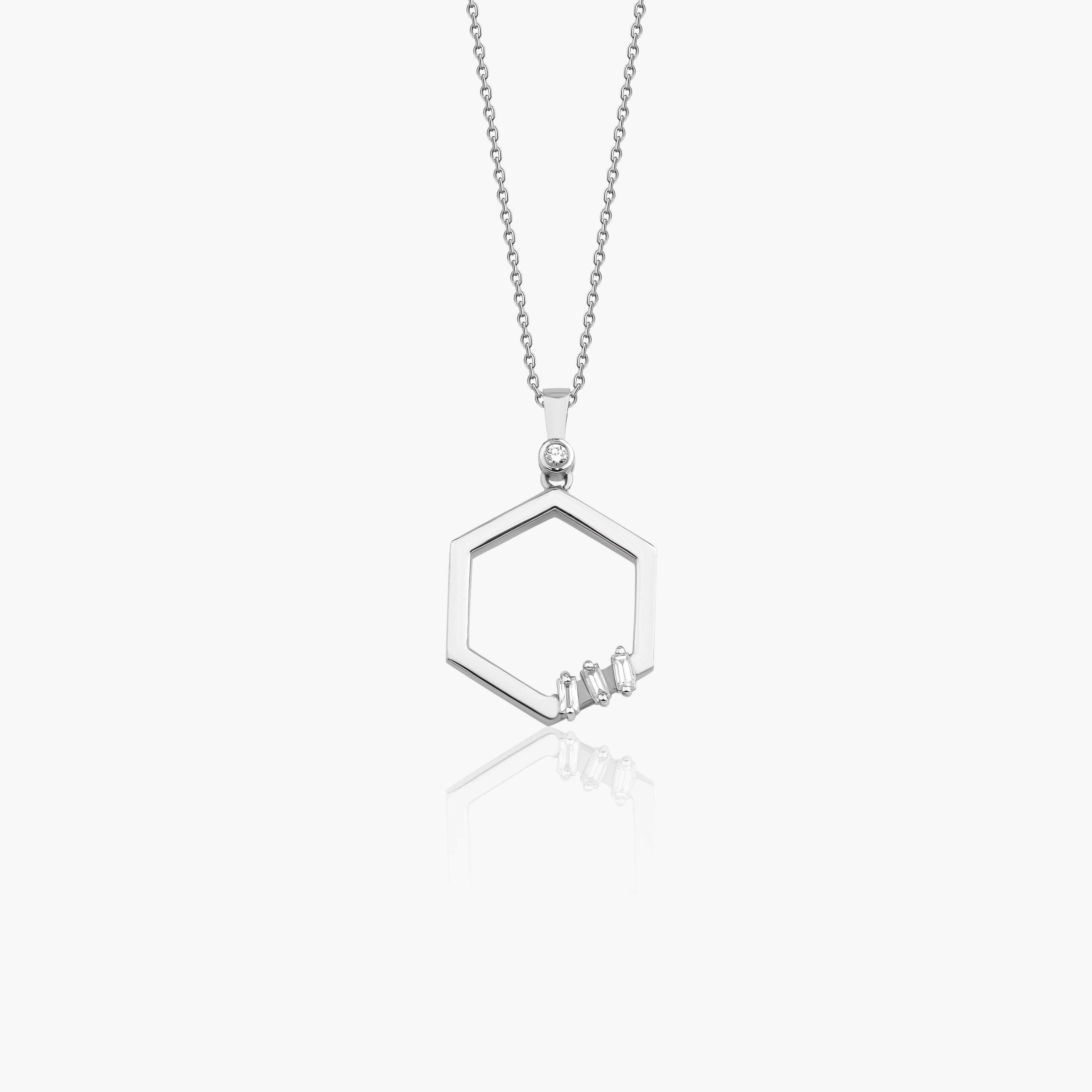 Diamond Hexagon Necklace