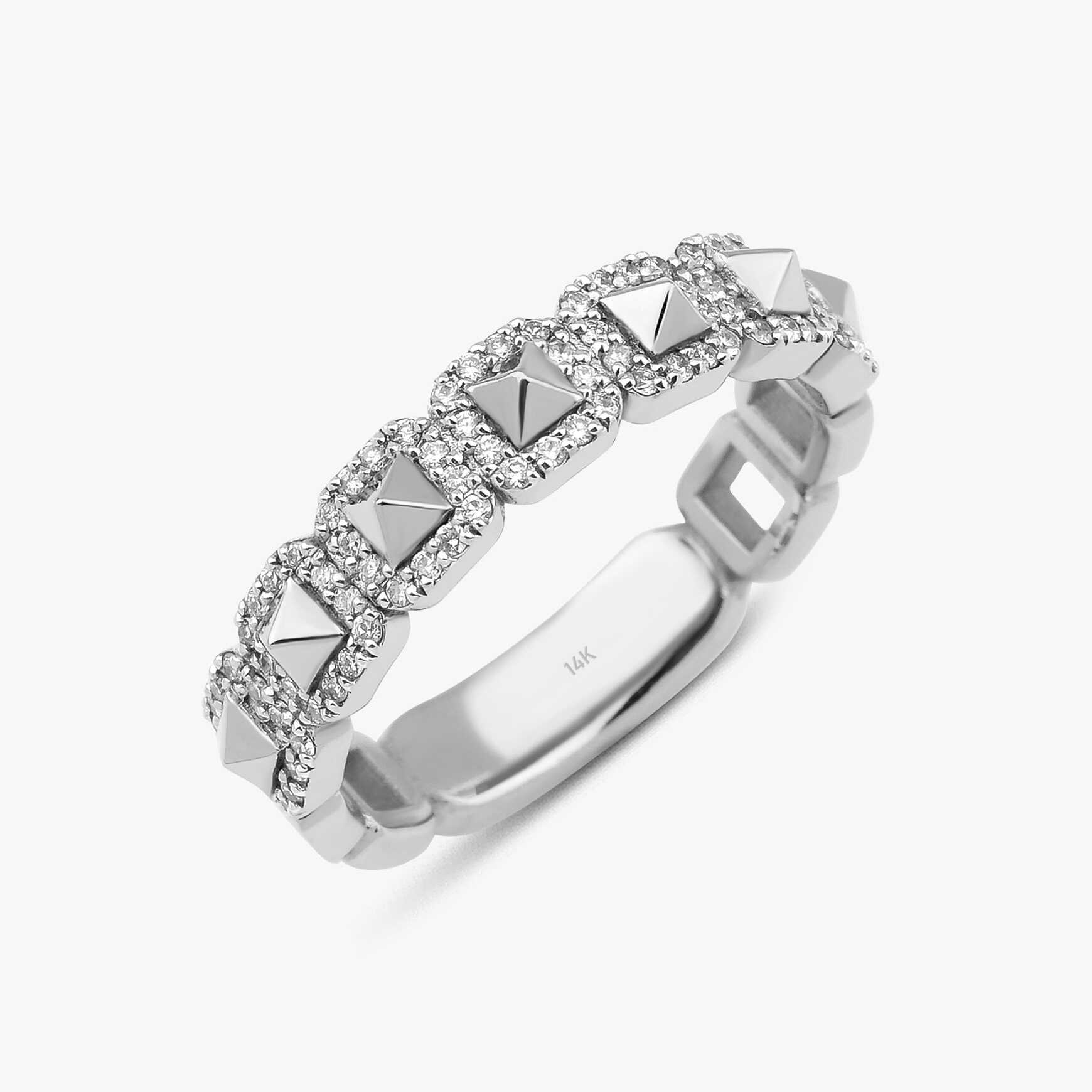 Diamond Half Eternity Spike Ring in 14K Gold