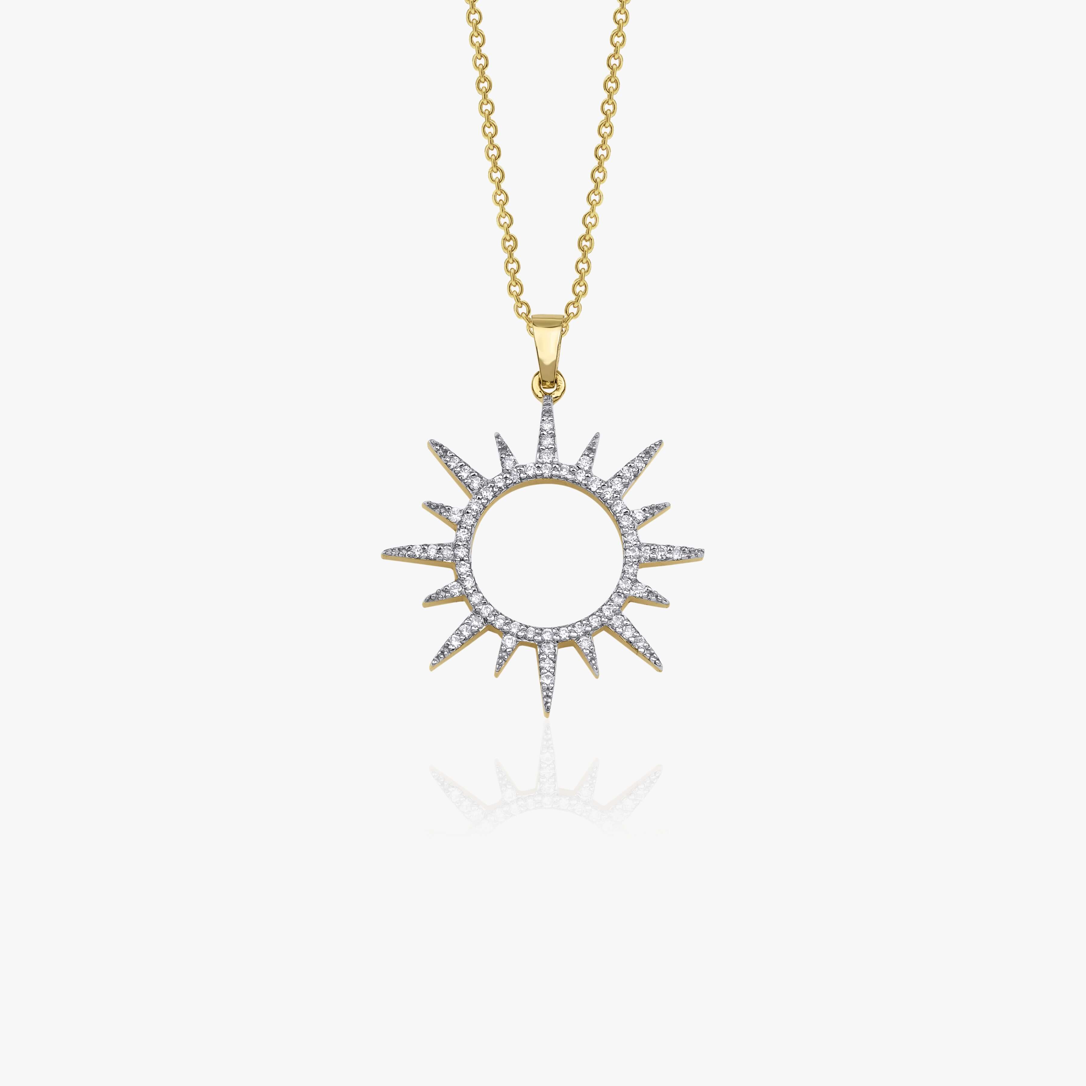 Diamond Sun Pendant Necklace