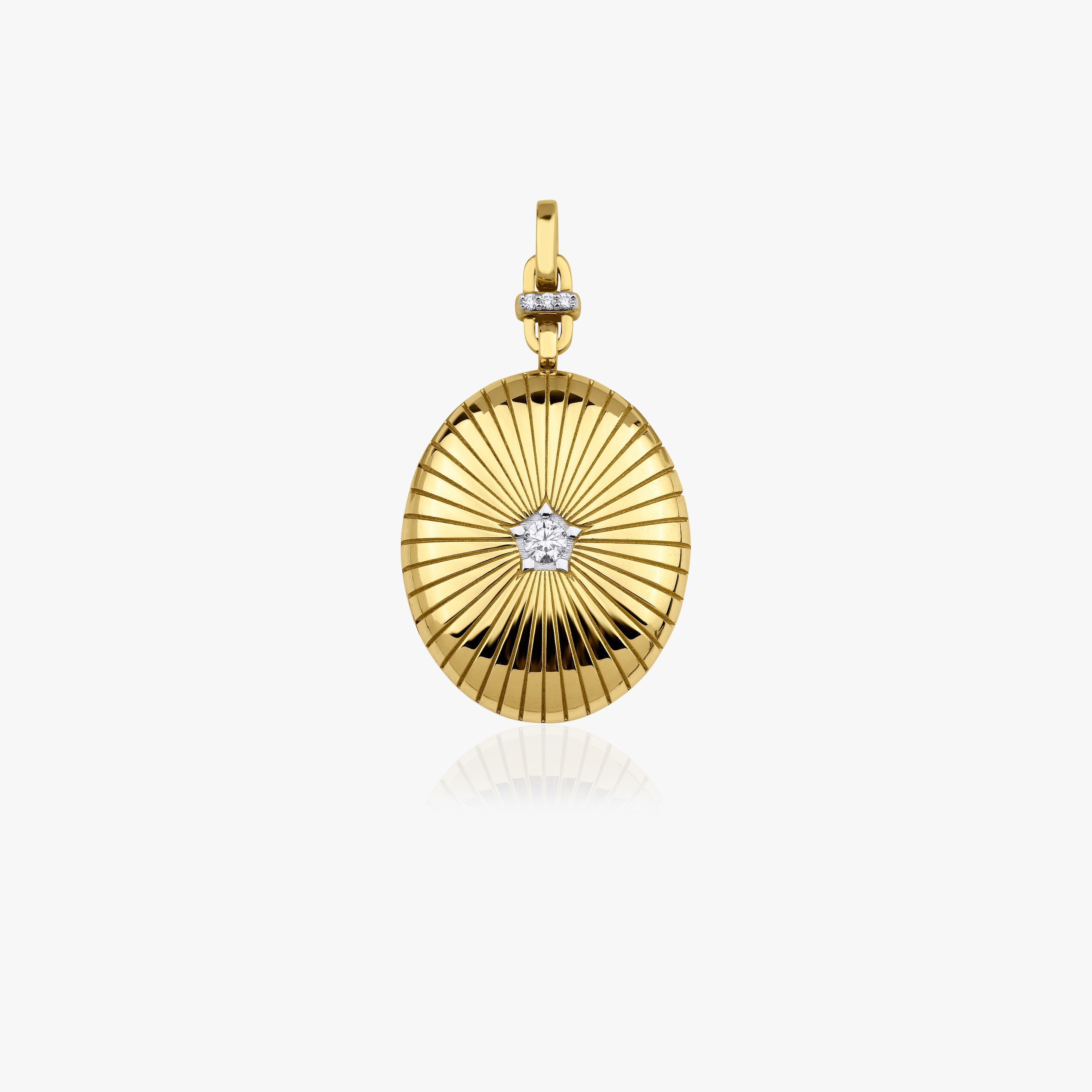 Diamond Star Locket Available in 14K and 18K Gold