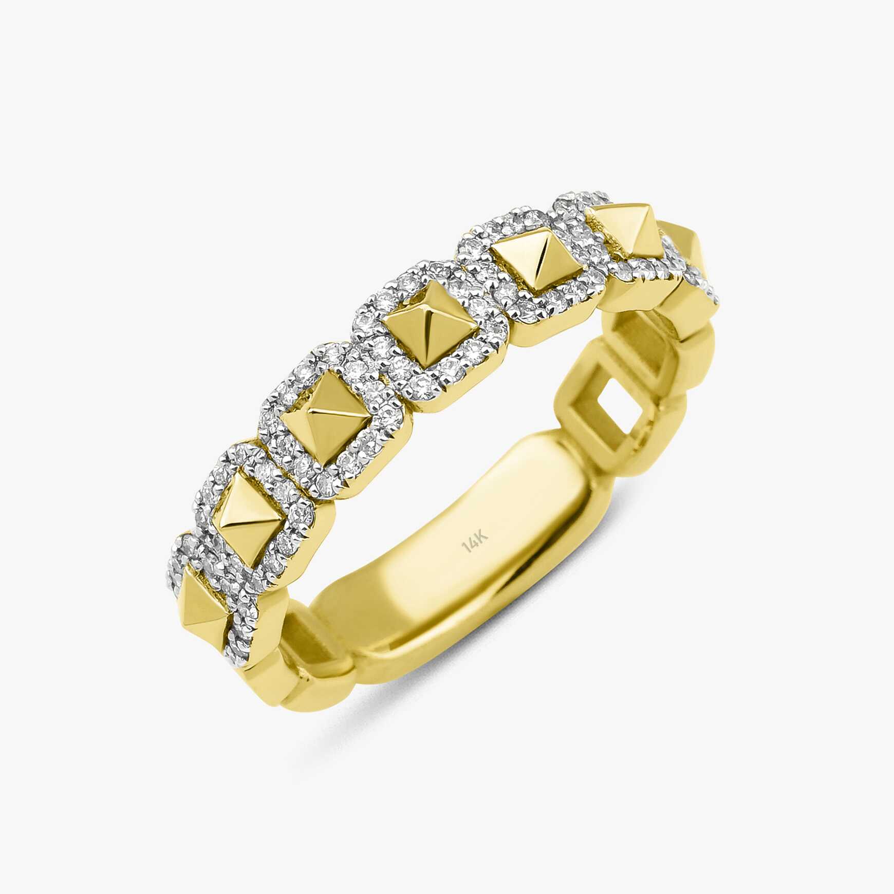 Diamond Half Eternity Spike Ring in 14K Gold