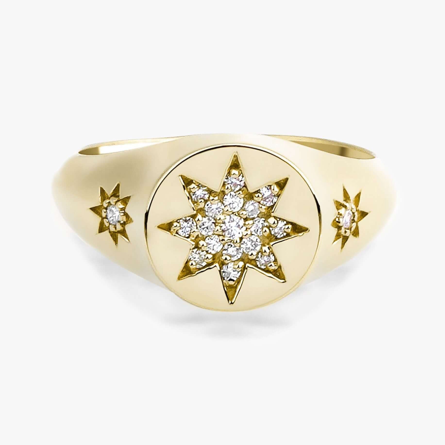 Diamond North Star Ring in 14K Gold