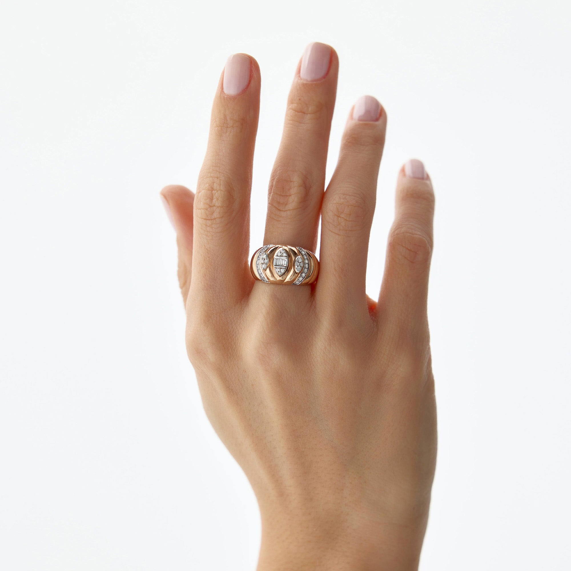 Diamond Dome Ring in 14K Gold