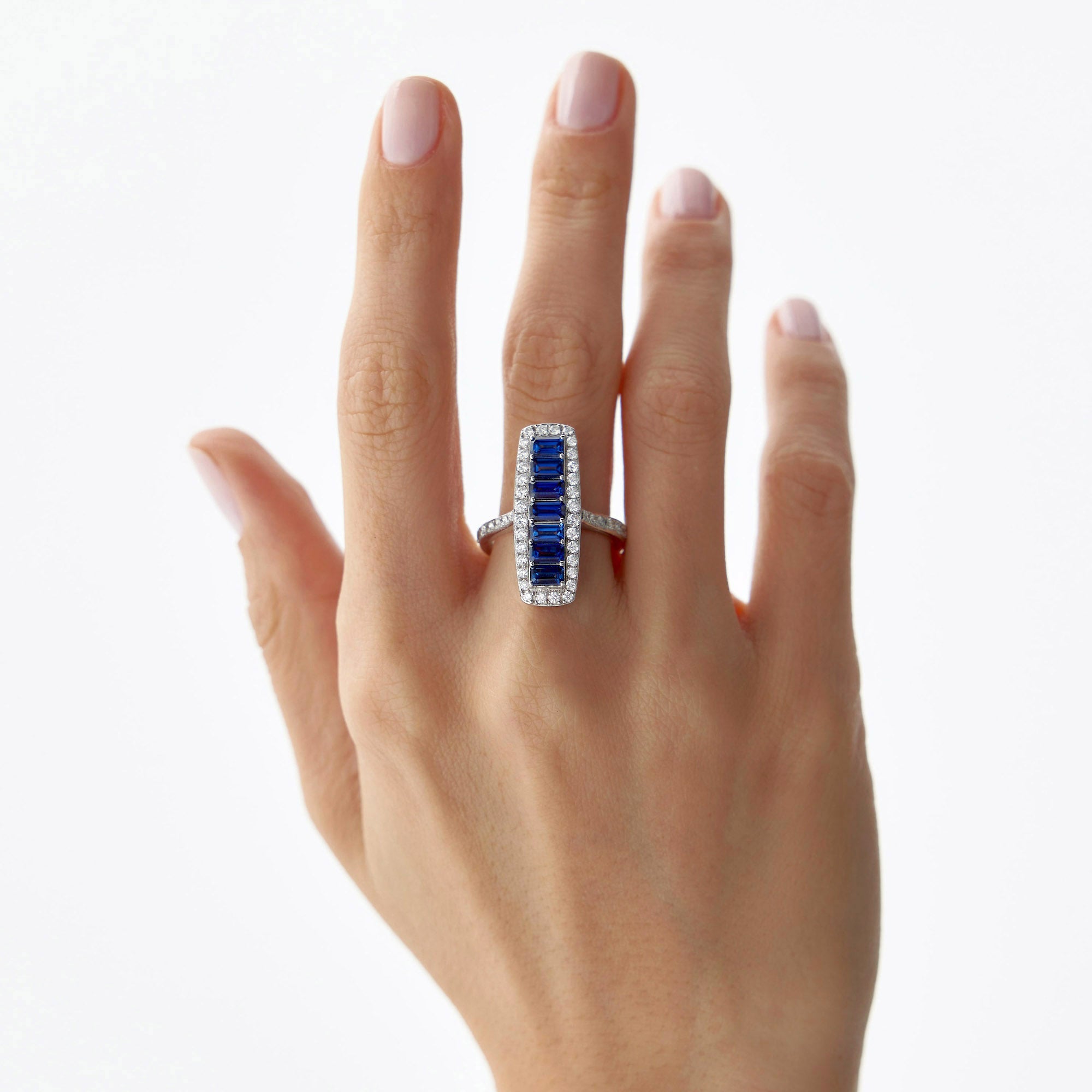 Blue Sapphire and Diamond Ring in 14K Gold