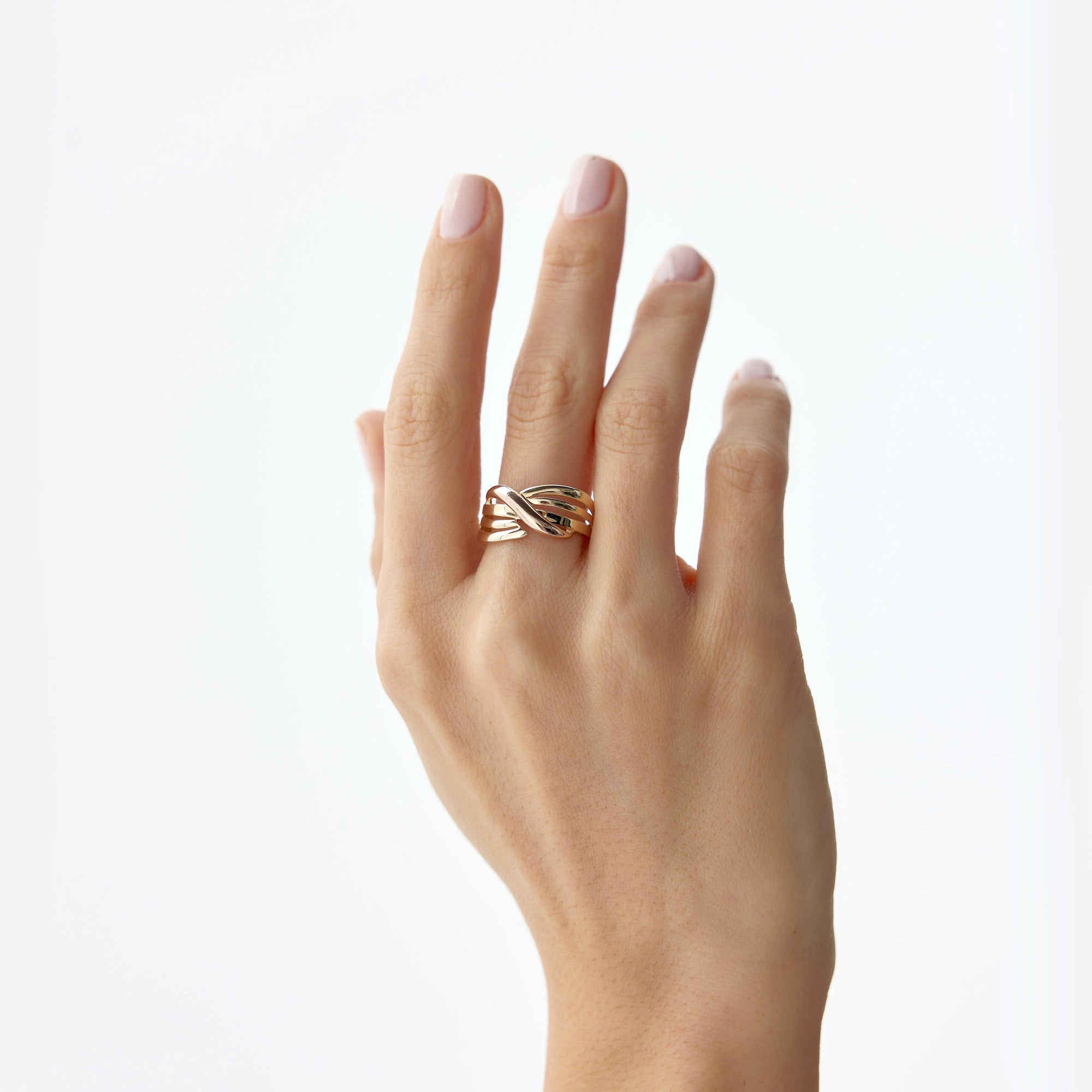 Two Tone Eternal Connection Ring in 14K Gold