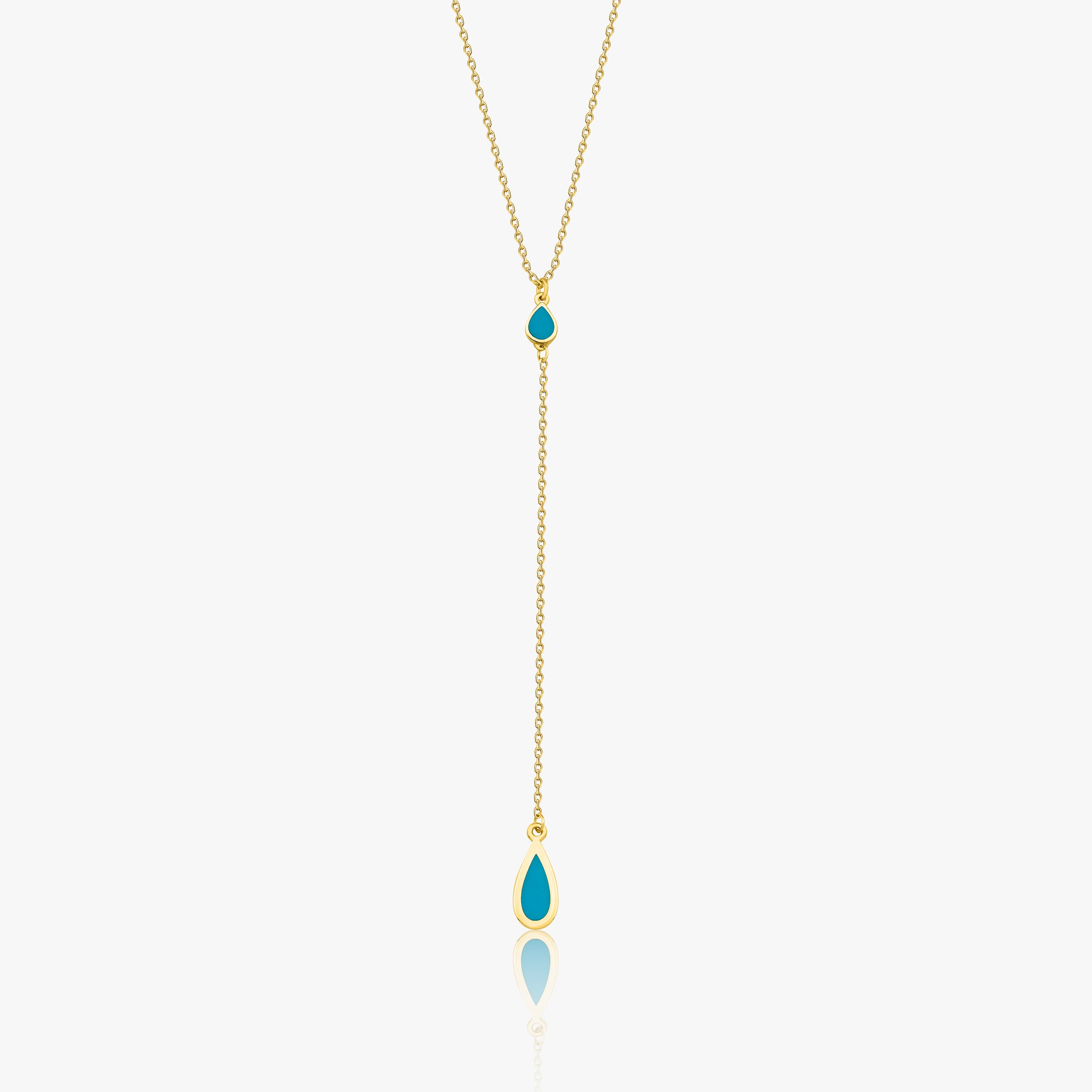 Raindrop Lariat Necklace in 14K Gold