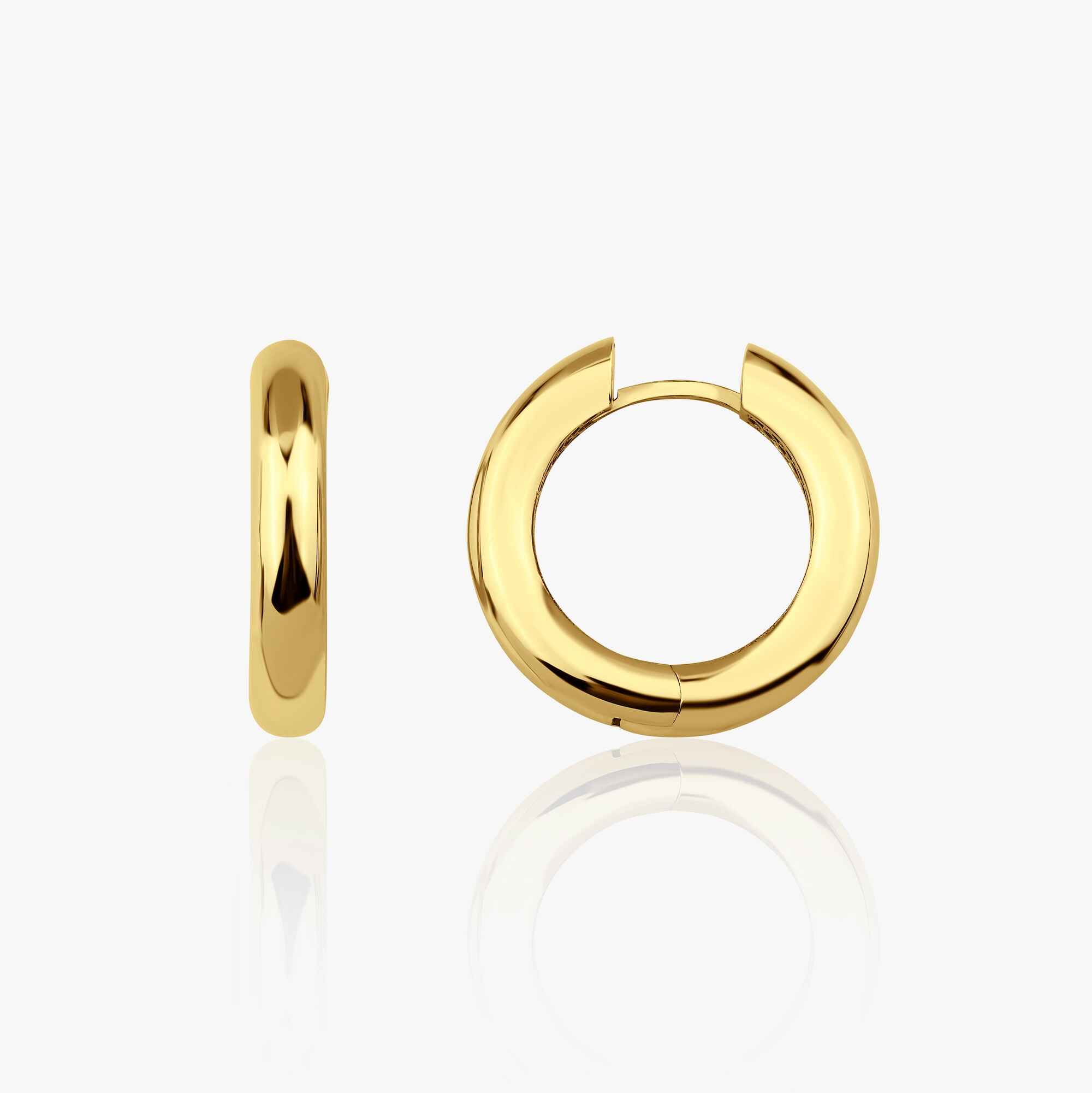 Medium Bold Hoop Earrings in 14K Gold