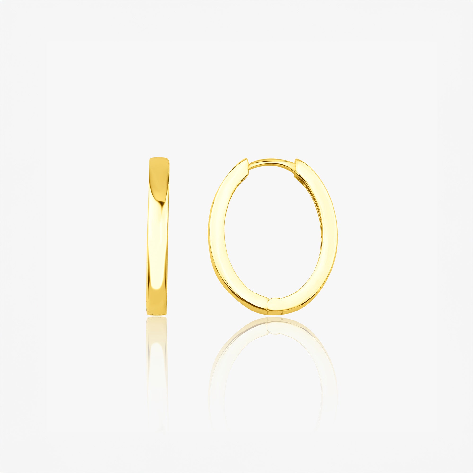 Oval Hoops in 14K Gold