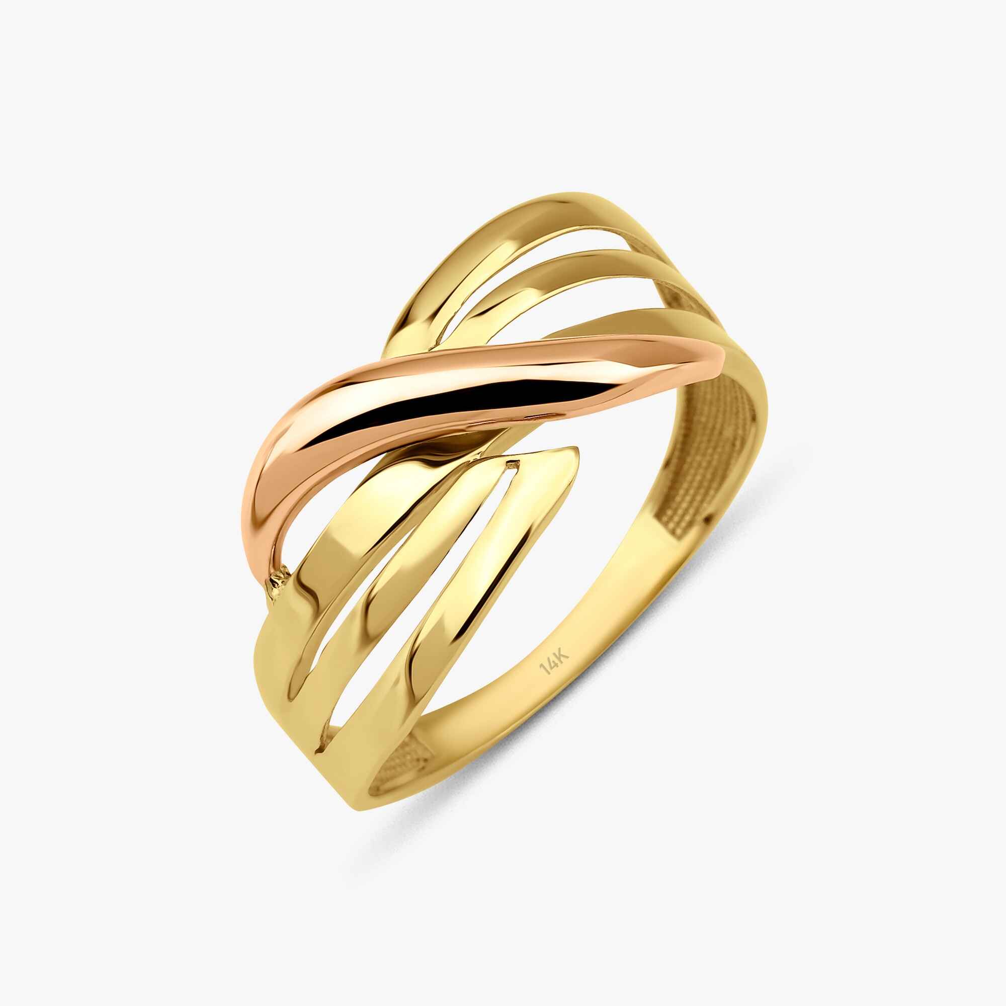 Two Tone Eternal Connection Ring in 14K Gold