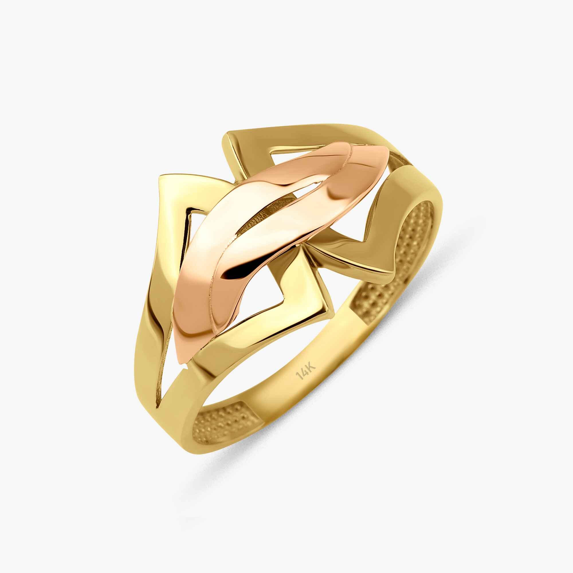 Two Tone United Ring in 14K Gold