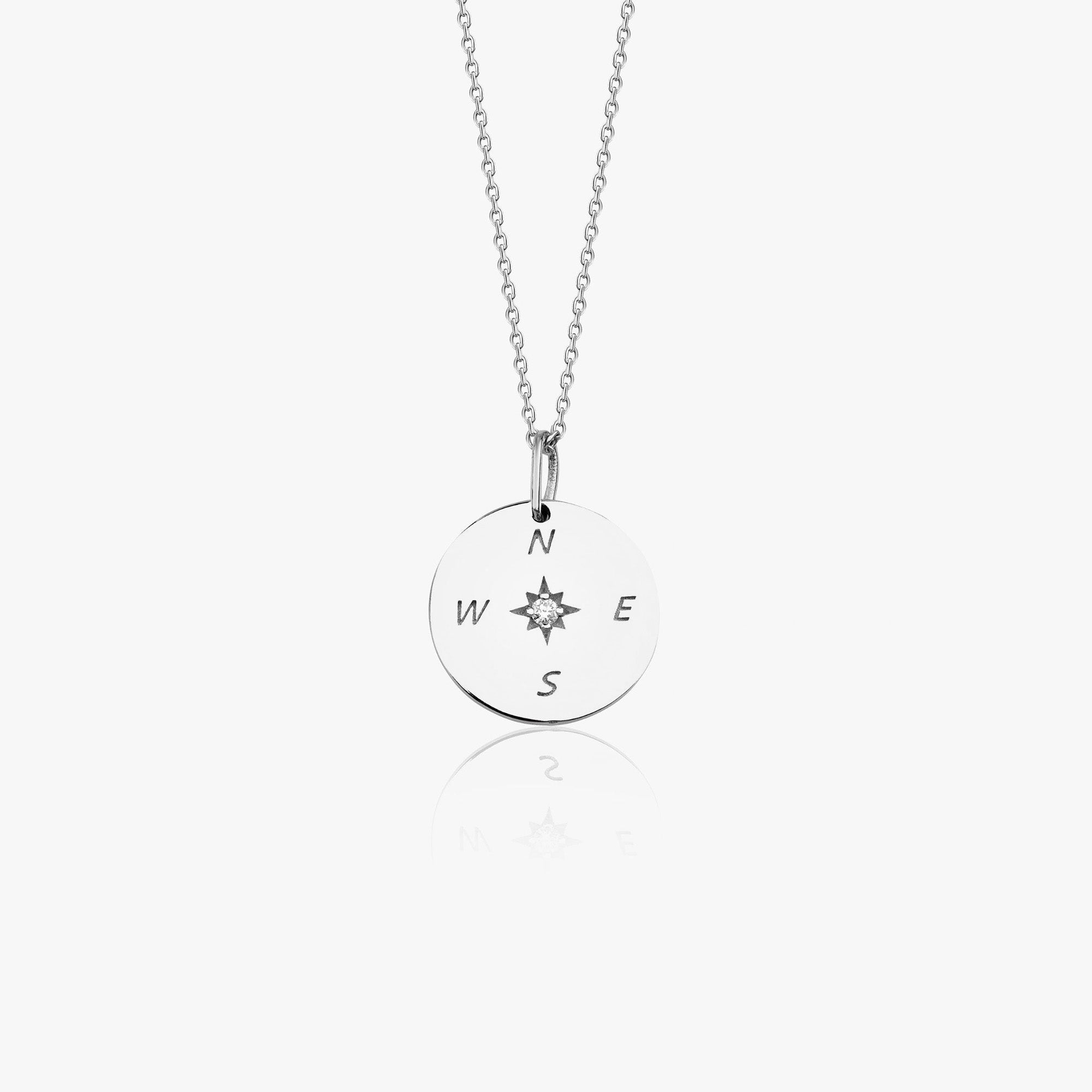 Diamond Compass Charm Necklace