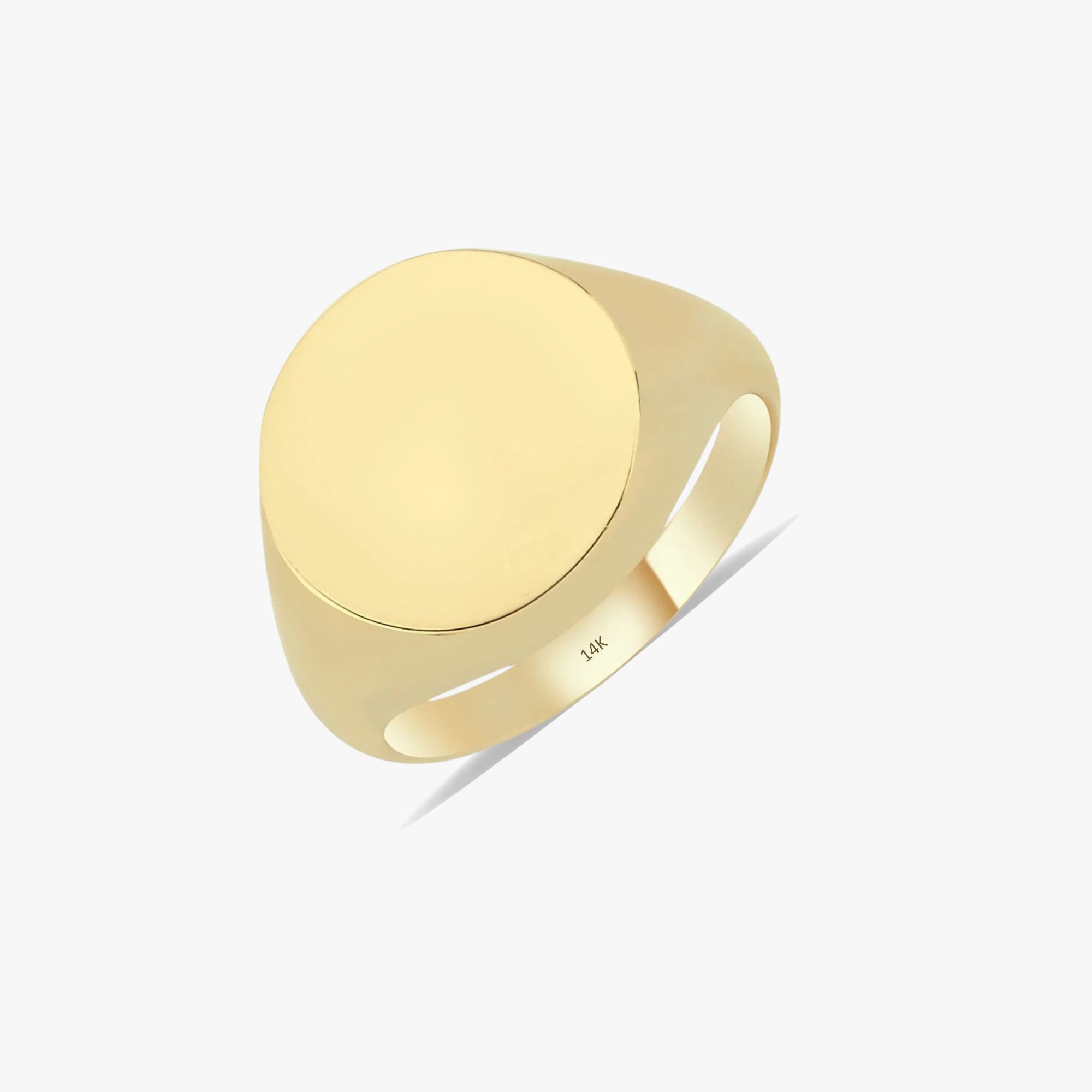 Circle Signet Ring in 14K Gold