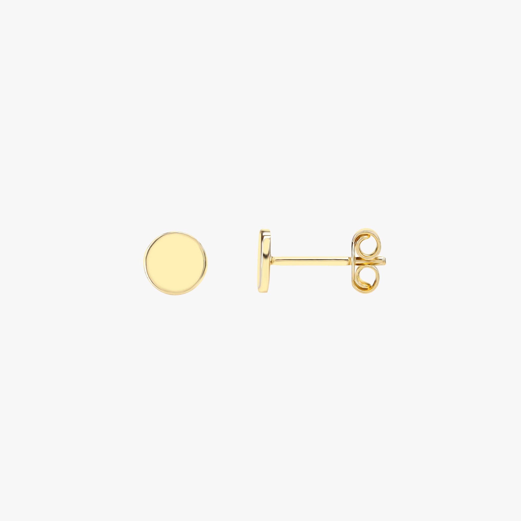 Single Mini Circle Stud in 14K Gold