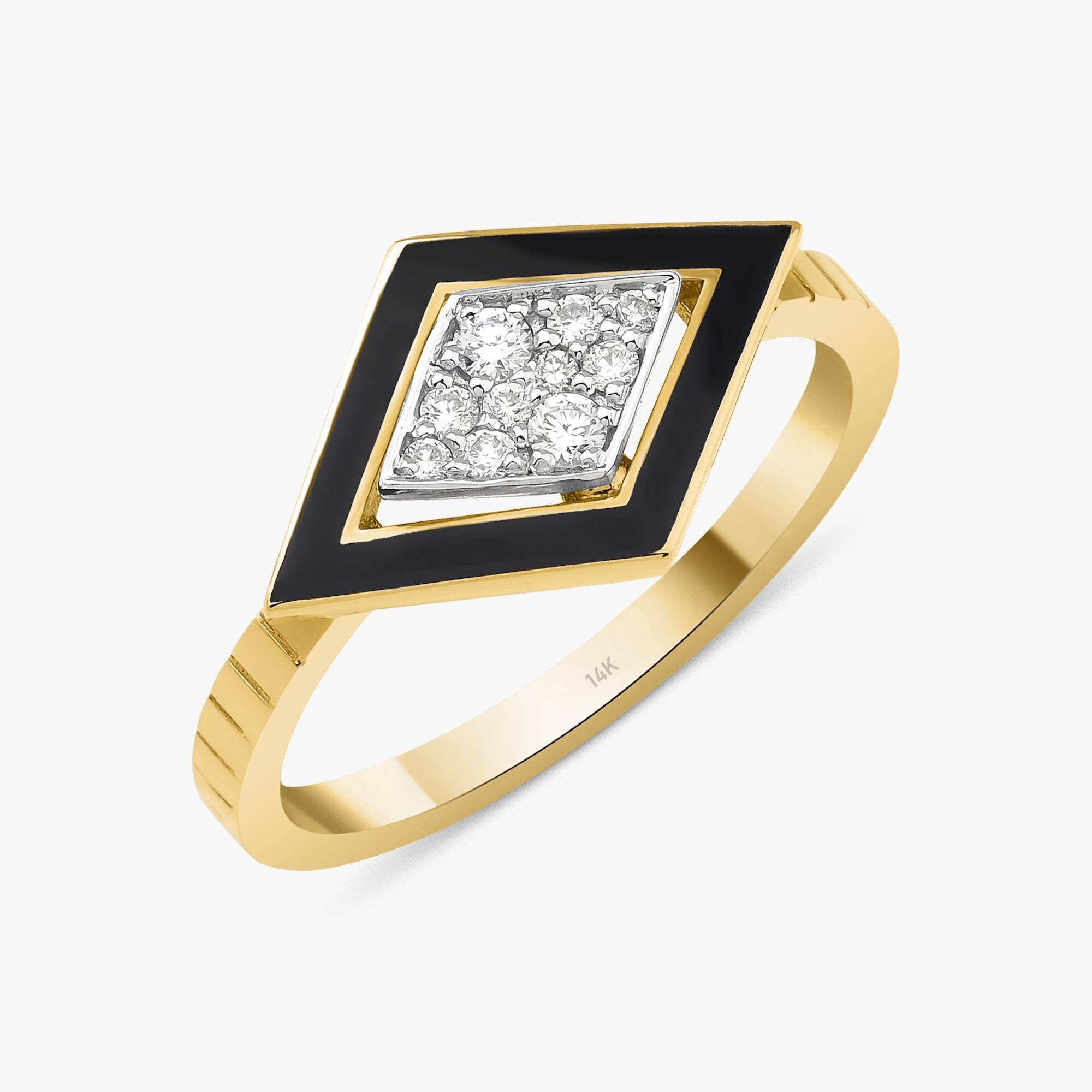 Diamond Beacon Ring in 14K Gold