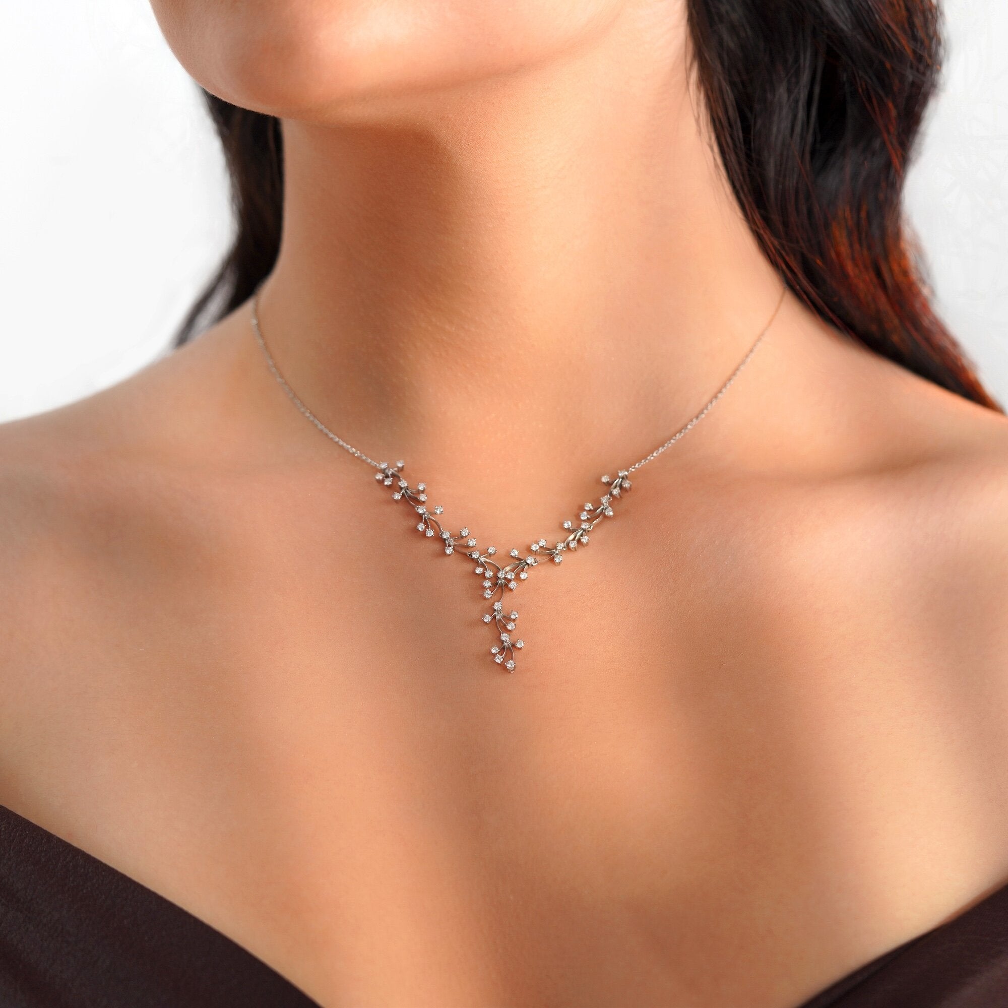 Diamond Eternal Branch Necklace in 14K Gold