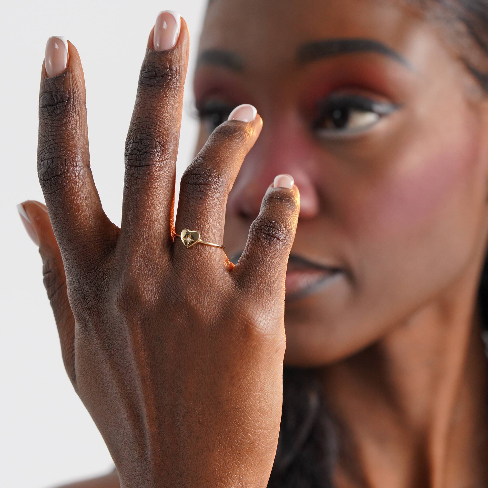 Diamond Mission Statement Ring in 14K Gold