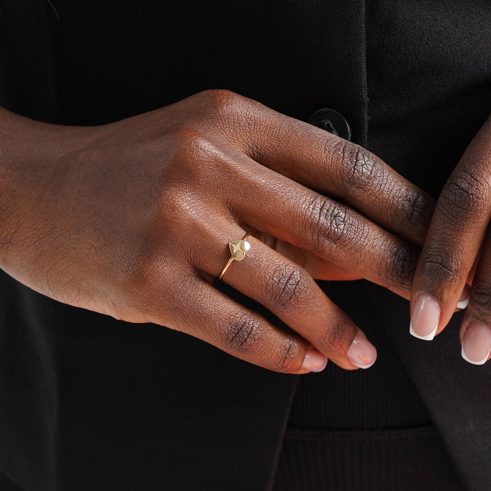 Diamond Mission Statement Ring in 14K Gold