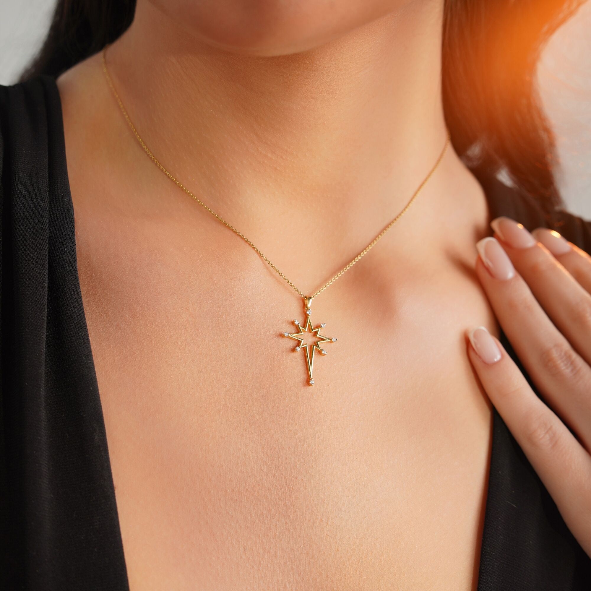 Diamond Eternal North Star Necklace In 14K Gold