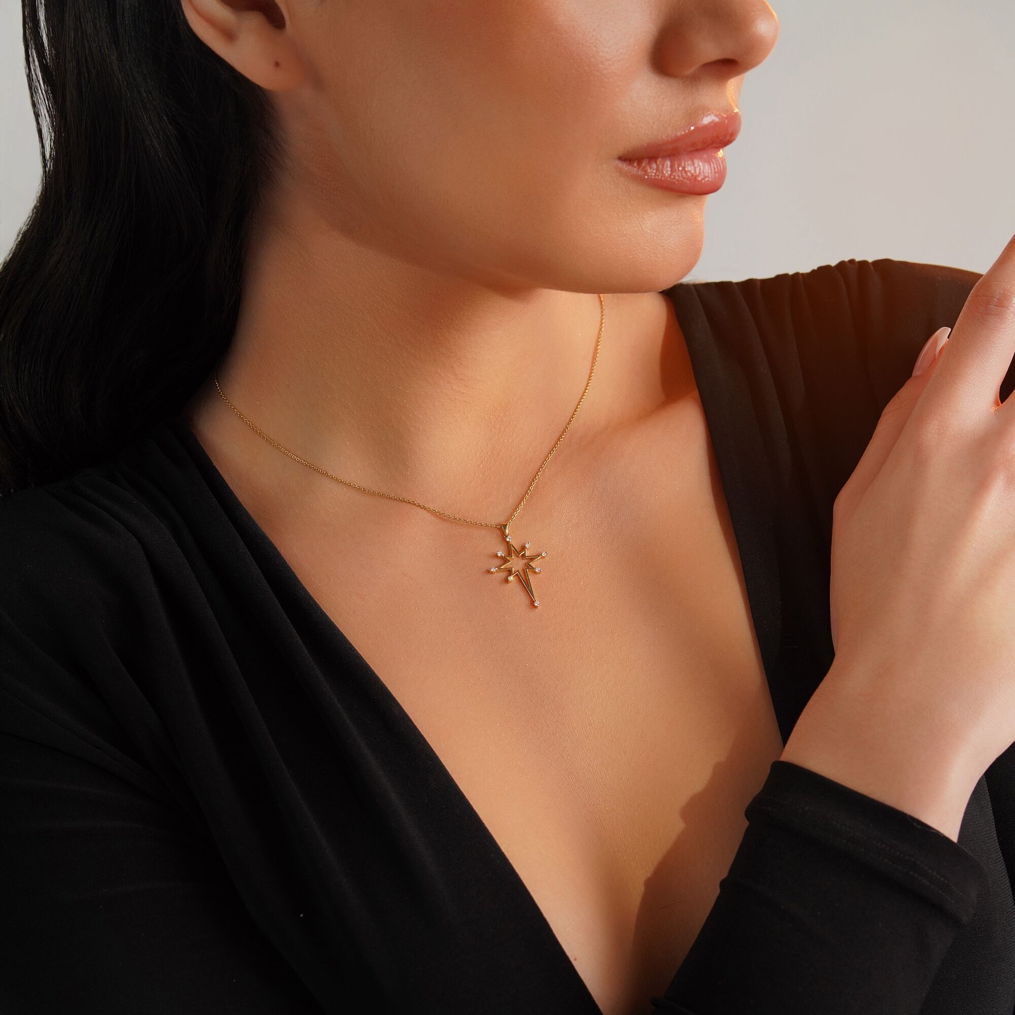 Diamond Eternal North Star Necklace In 14K Gold