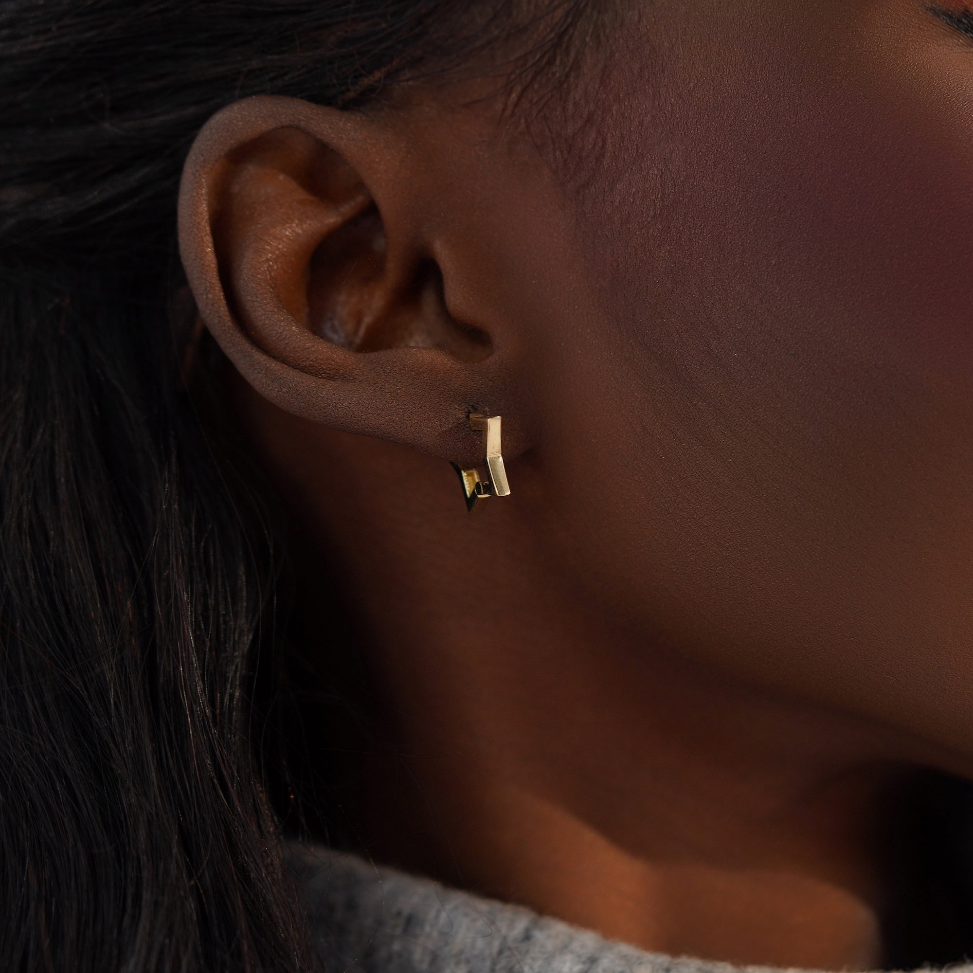 Star Hoop Earrings in 14K Gold