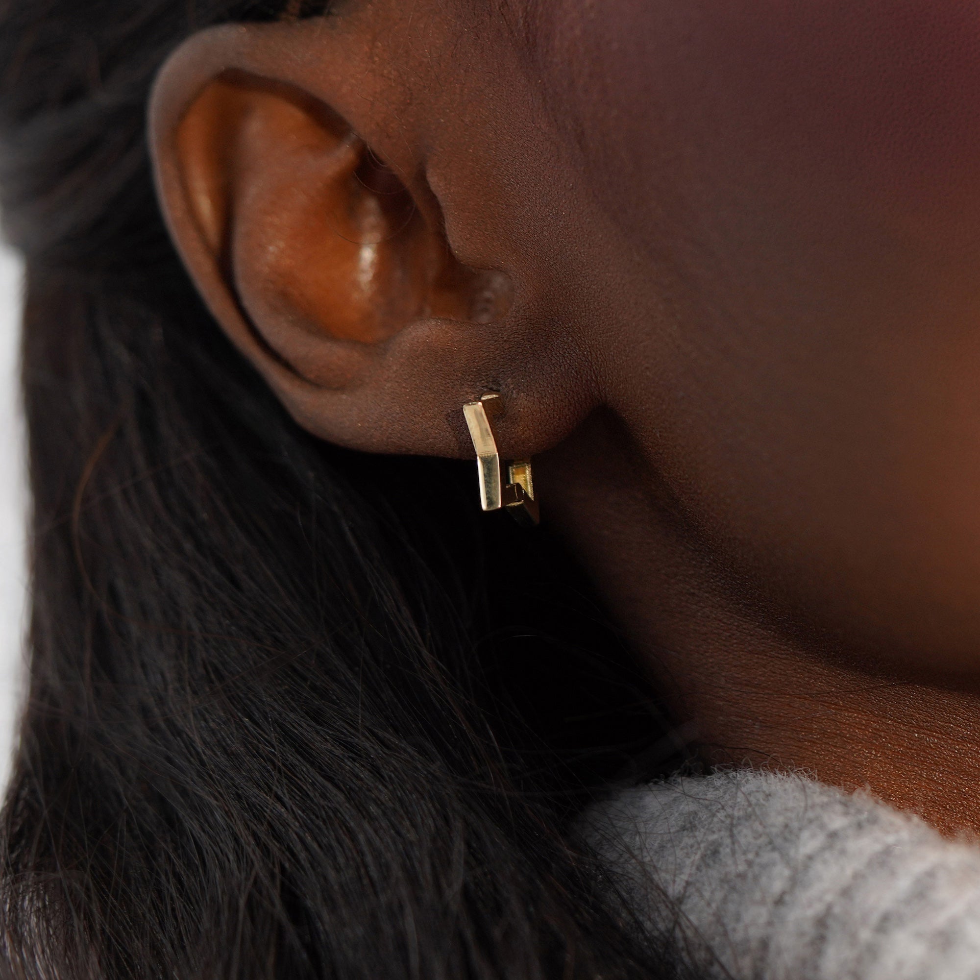 Star Hoop Earrings in 14K Gold