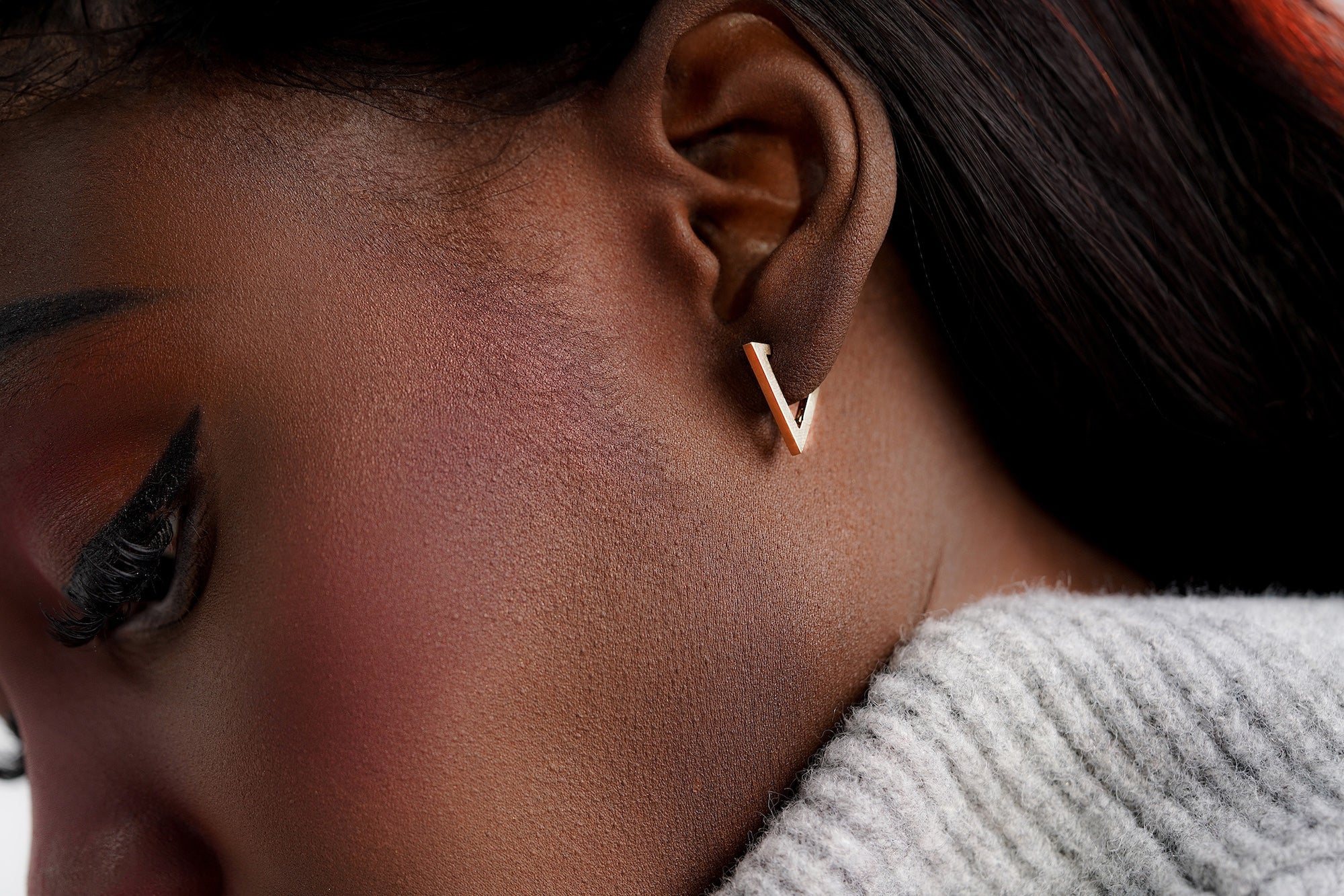 Triangle Spike Hoop Earrings in 14K Gold