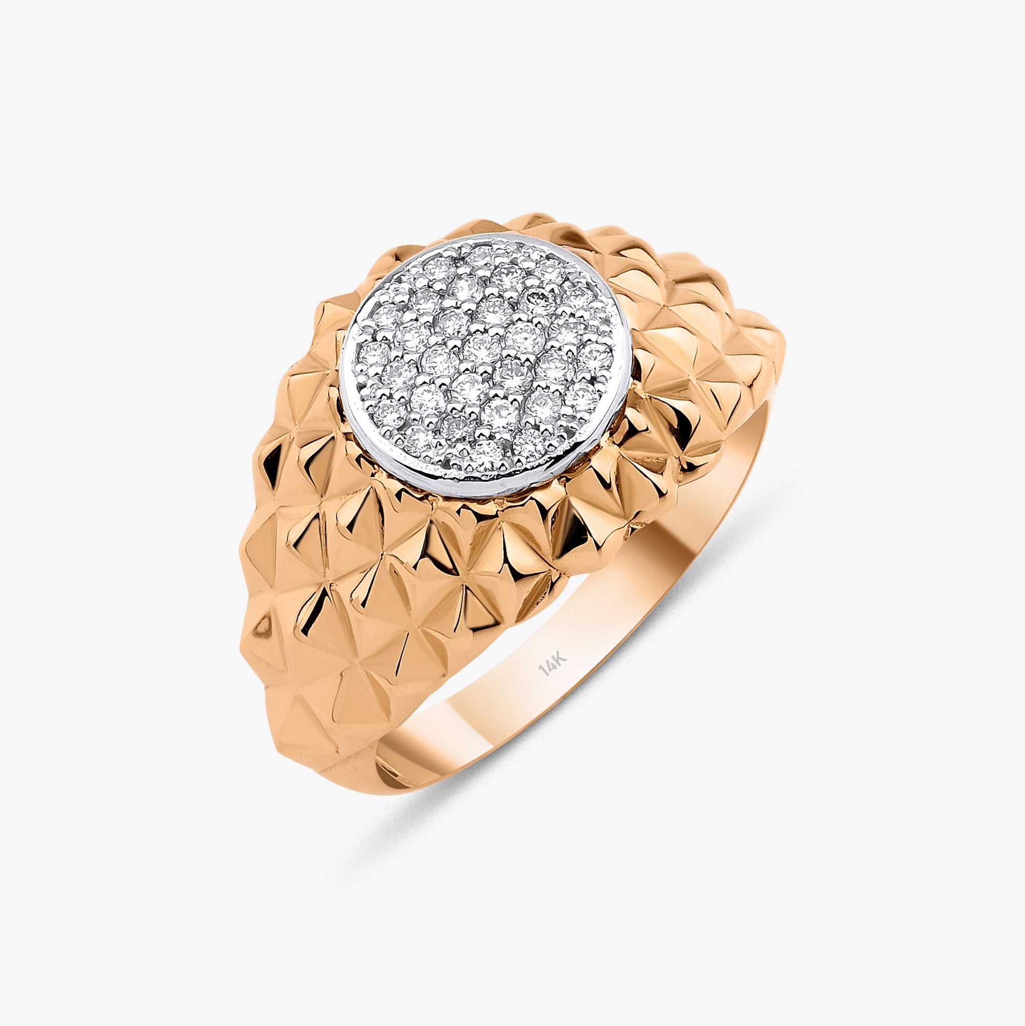 Diamond Pave Spike Ring in 14K Gold