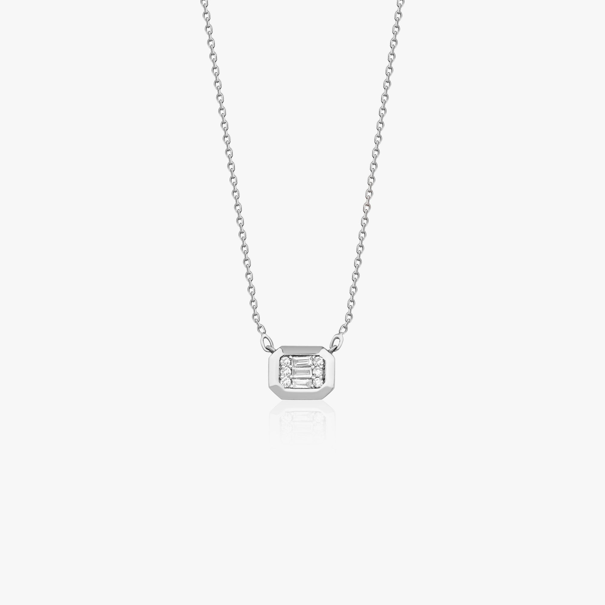 Minimal Baguette Diamond Necklace