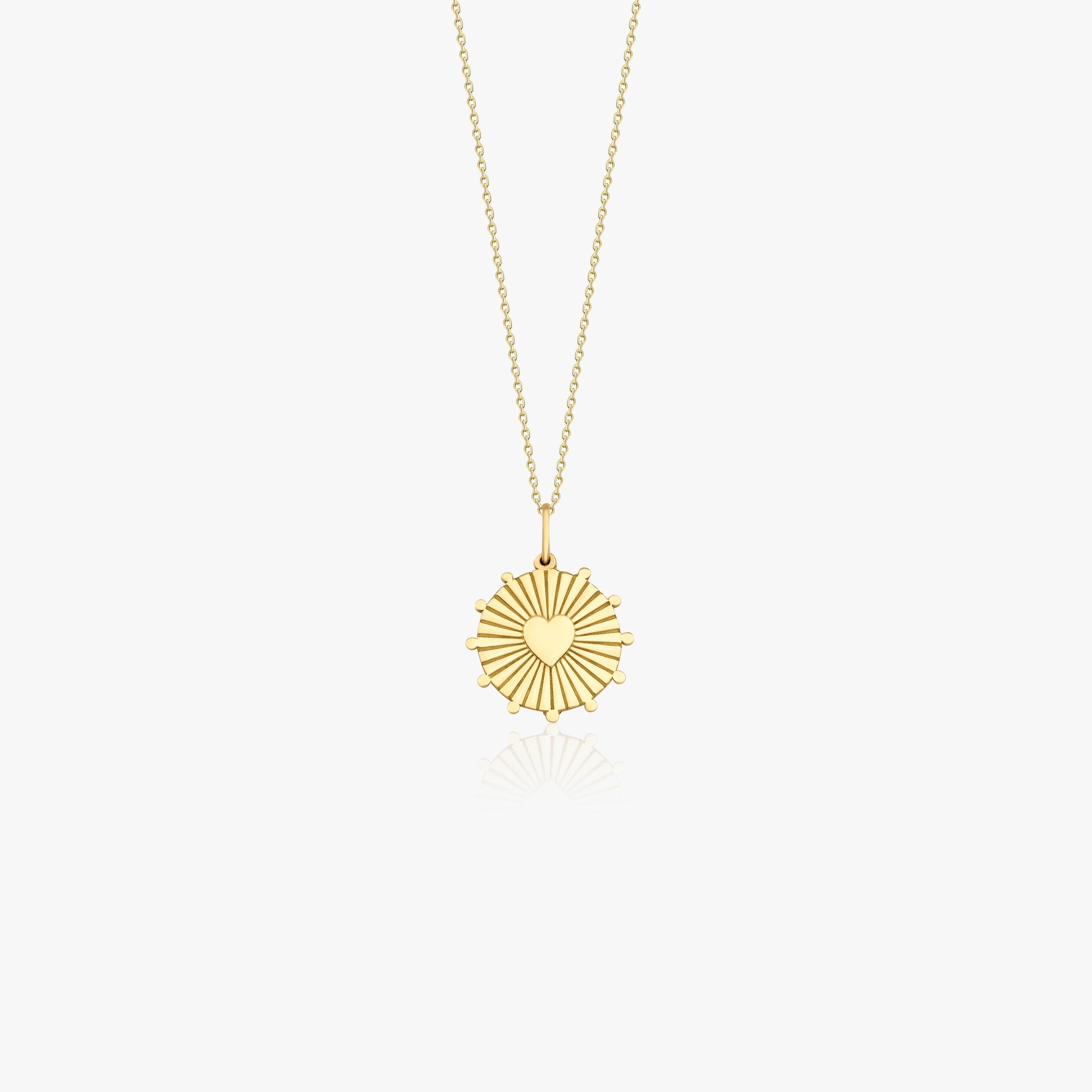 Heartburst Charm Necklace in 14K Gold