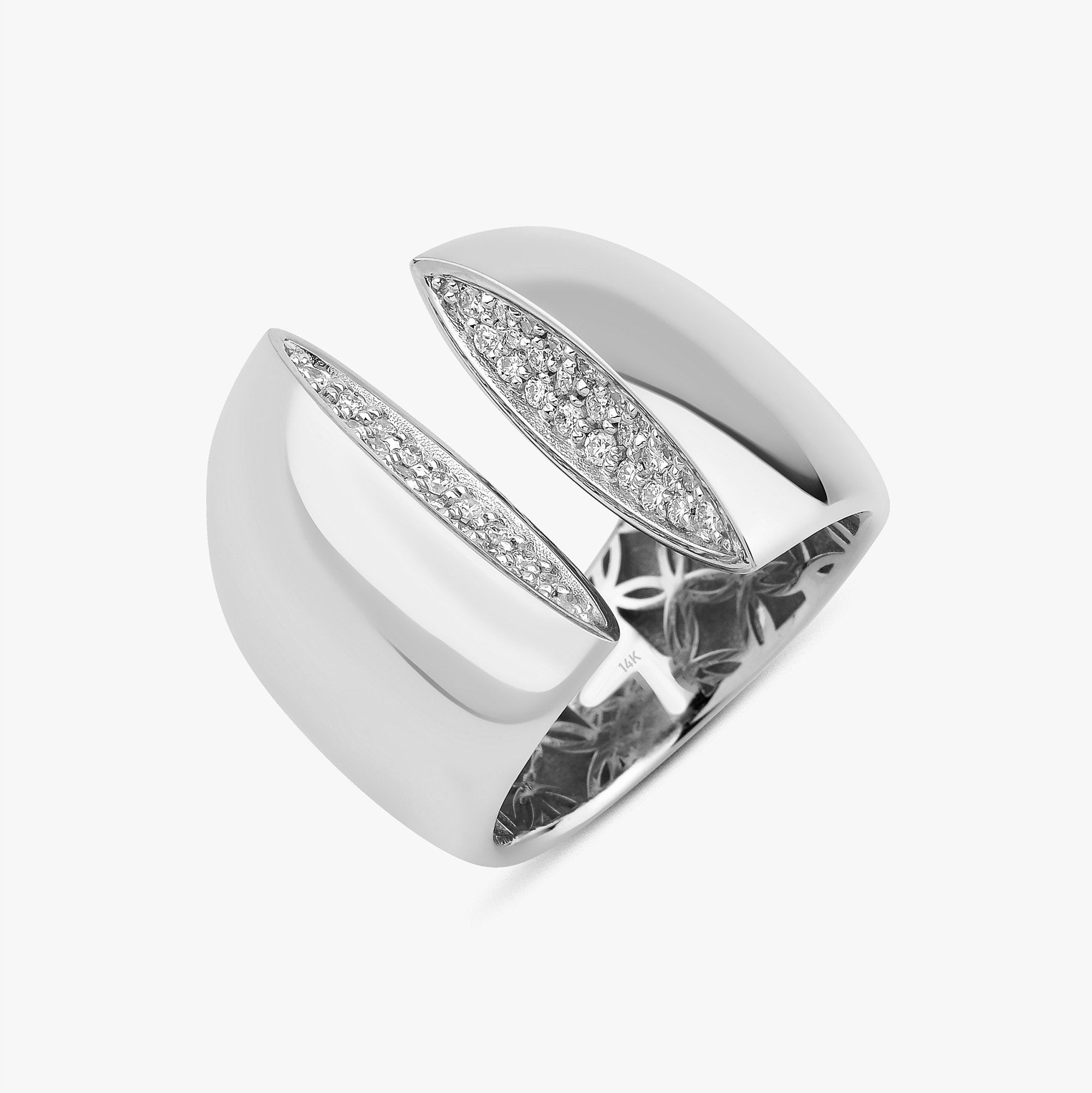 Diamond Large Dual Ring in 14K Gold