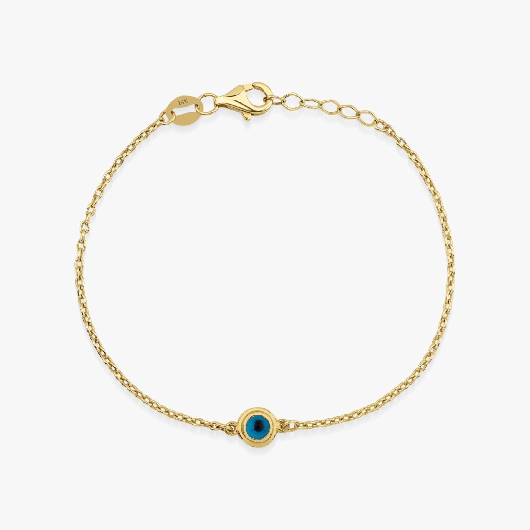 Authentic Double Sided Mini Evil Eye Bracelet in 14K Gold