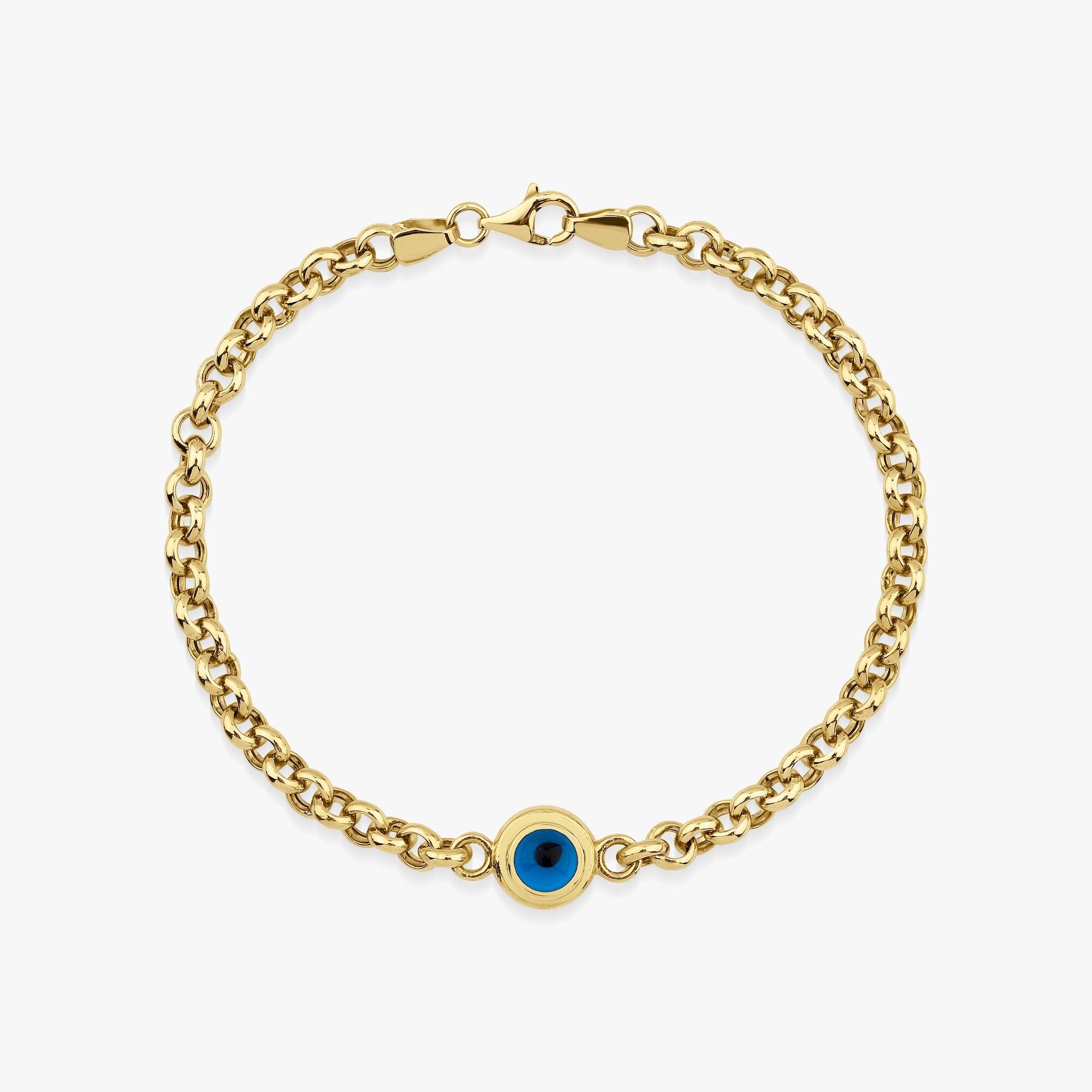 Authentic Double Sided Medium Evil Eye Bracelet in 14K Gold