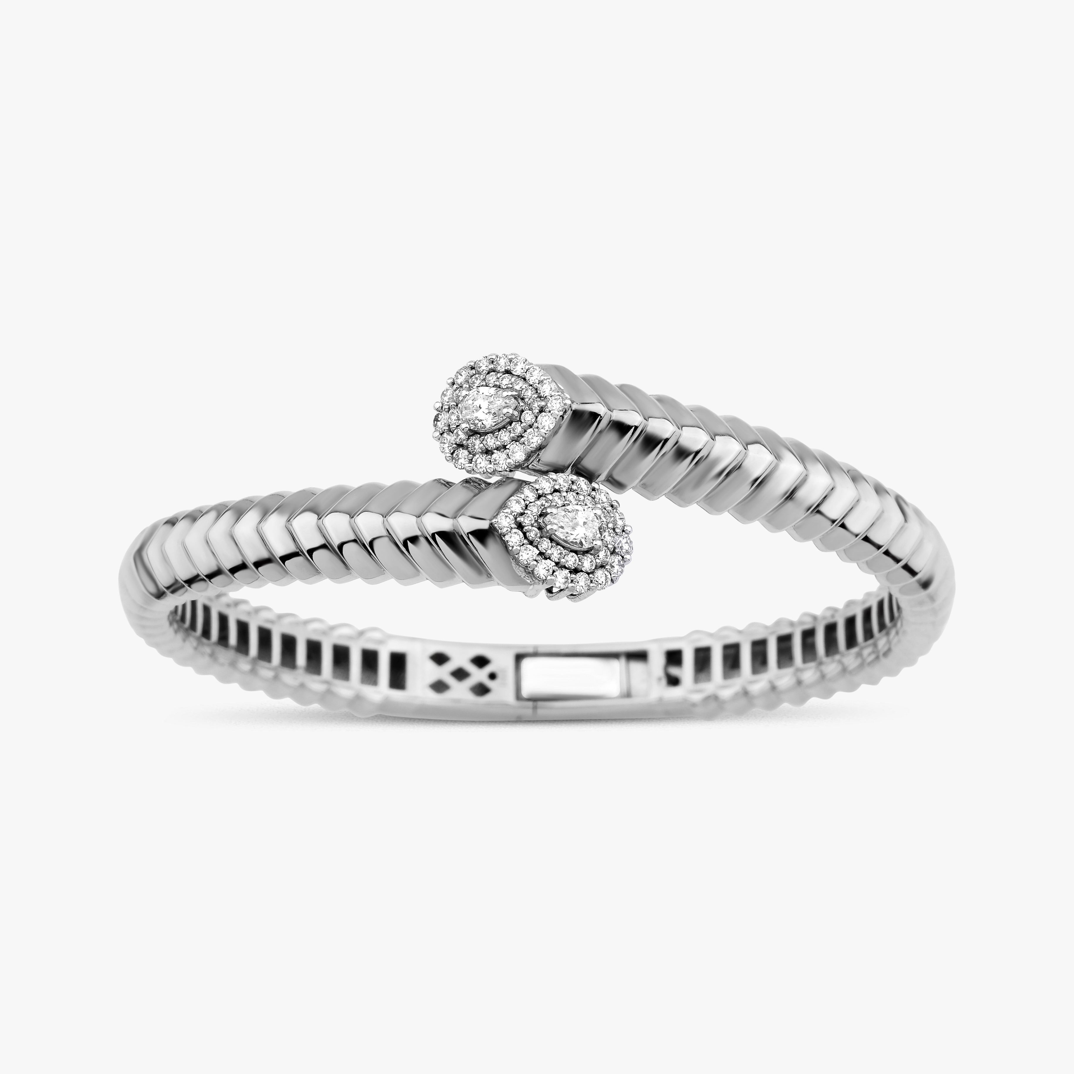 Diamond Bangle Bracelet / The Double Serpent