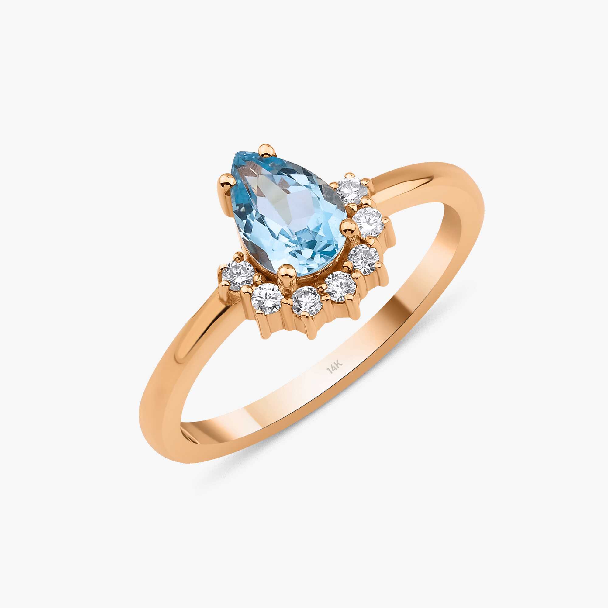 Blue Topaz and Diamond Ring