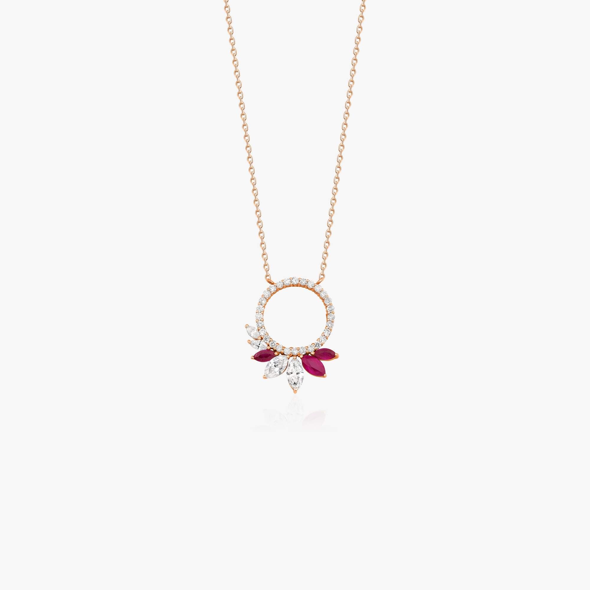 Vintage Style Ruby and Diamond Necklace