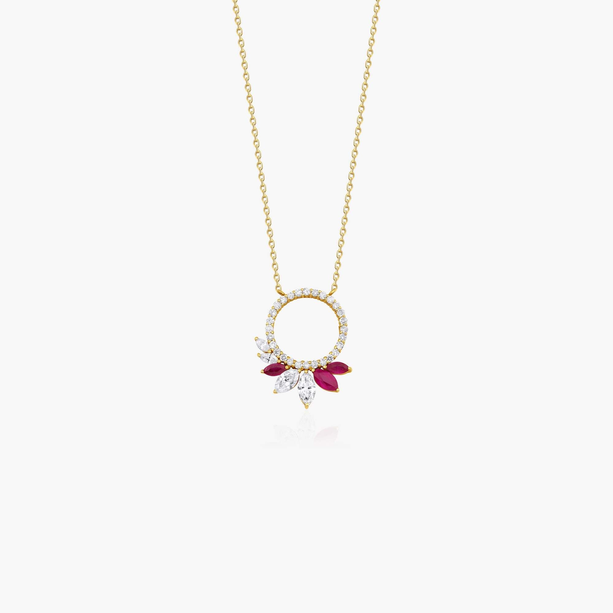 Vintage Style Ruby and Diamond Necklace