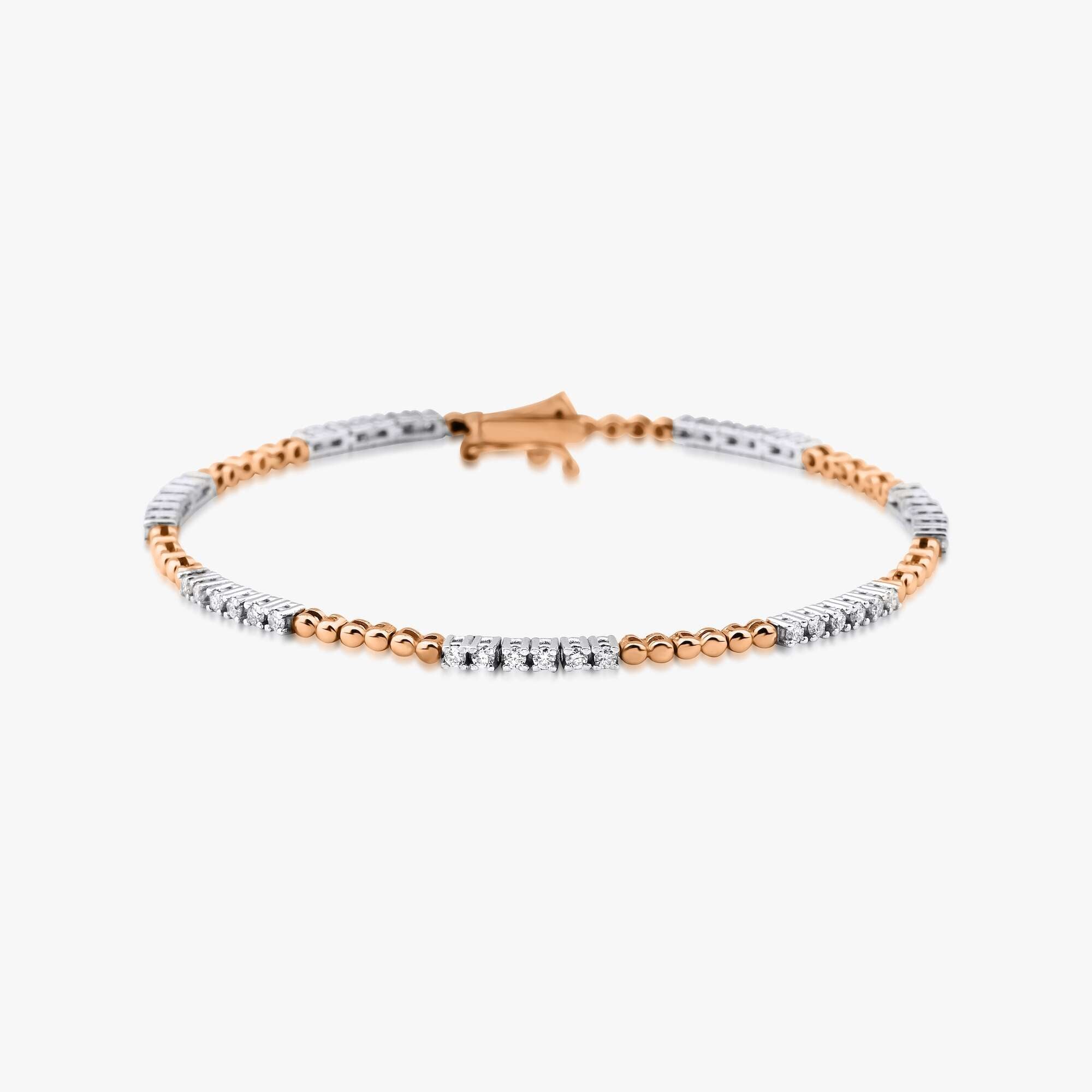 Unique Dainty Tennis Bracelet in 14K Gold