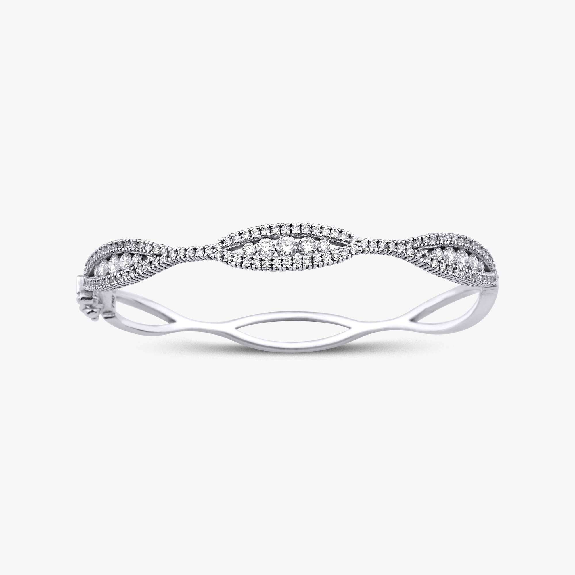 Diamond Flow Bangle in 14K Gold