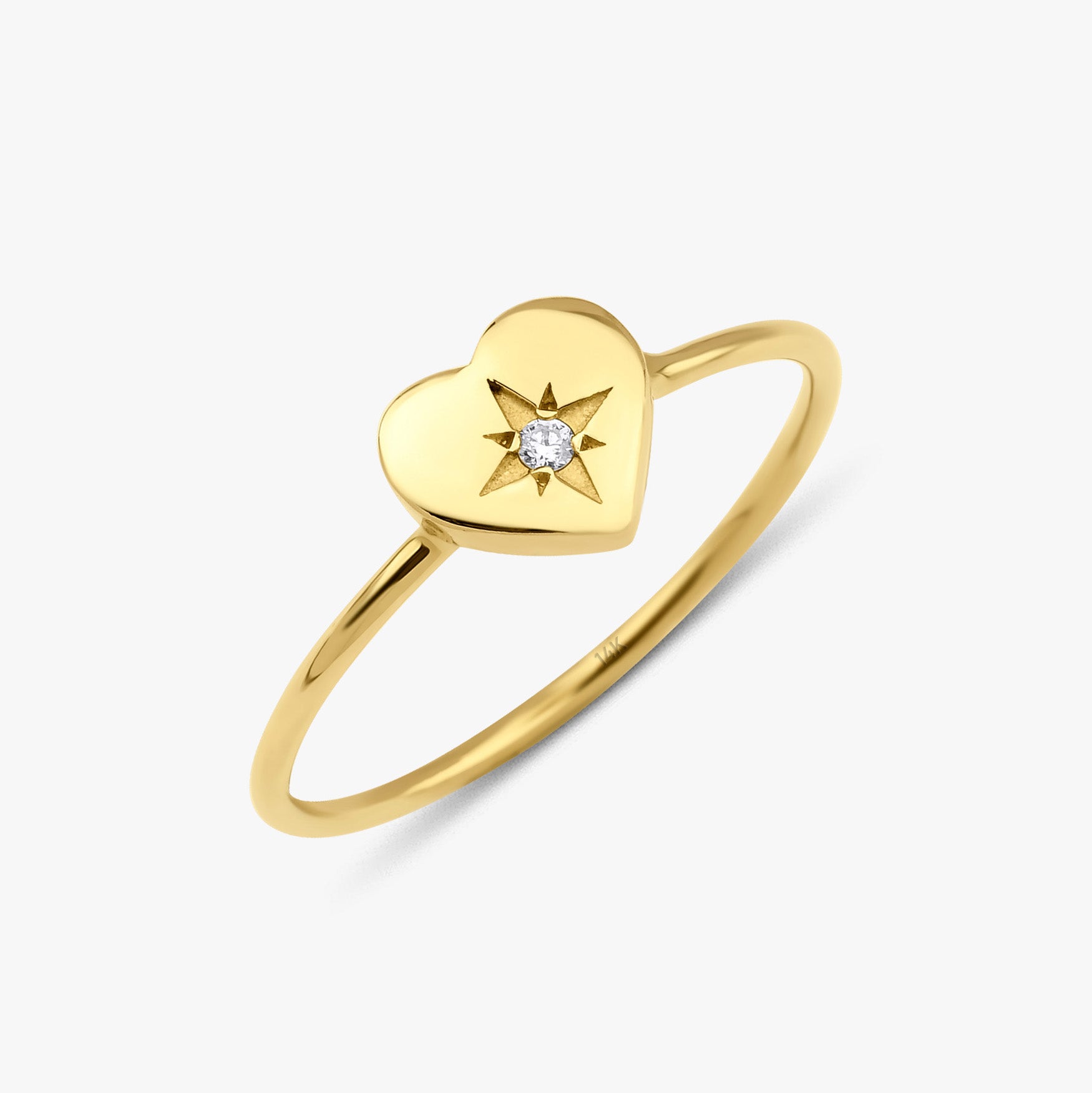 Diamond Mission Statement Ring in 14K Gold