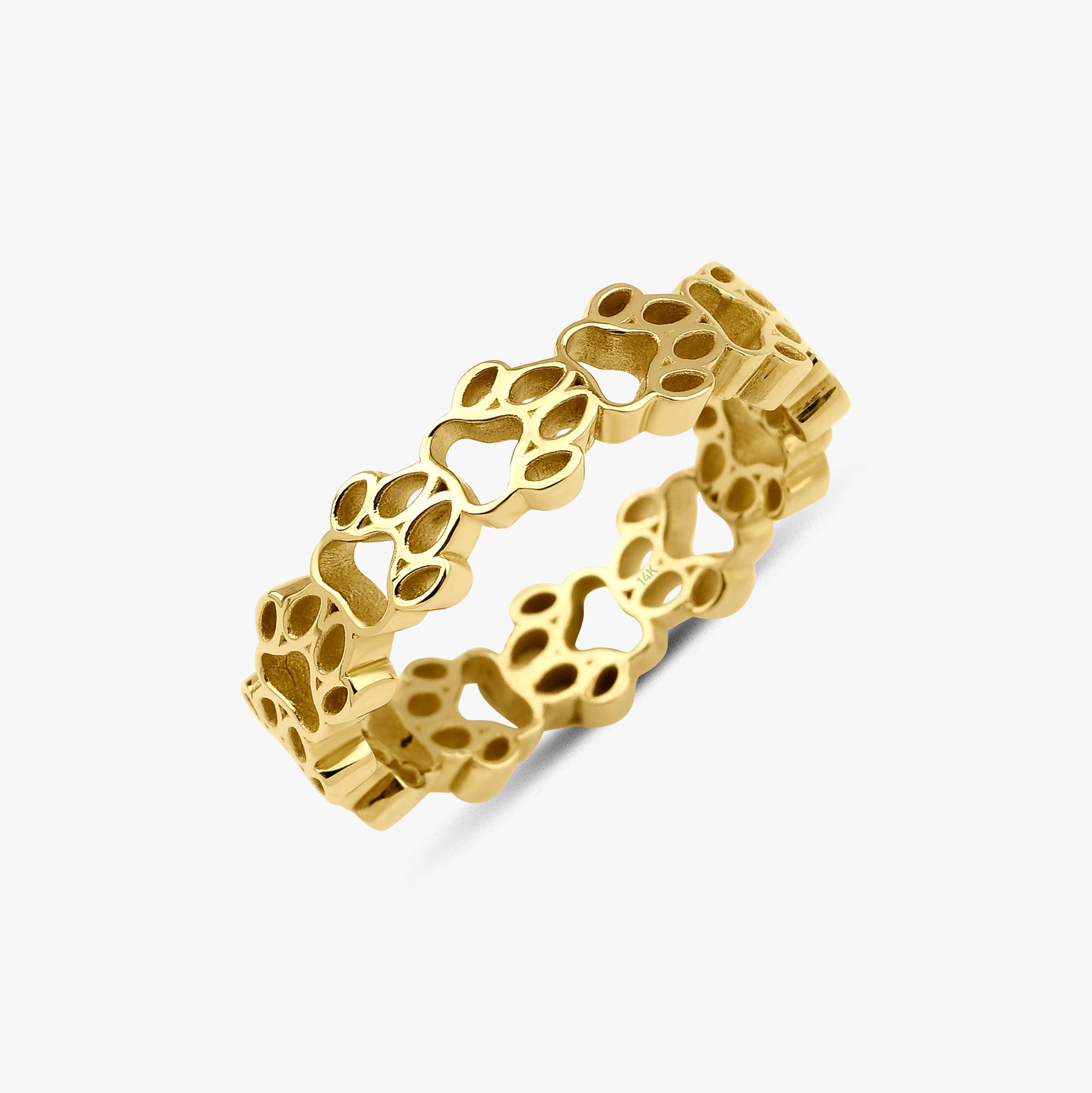 Paw Eternity Ring in 14K Gold