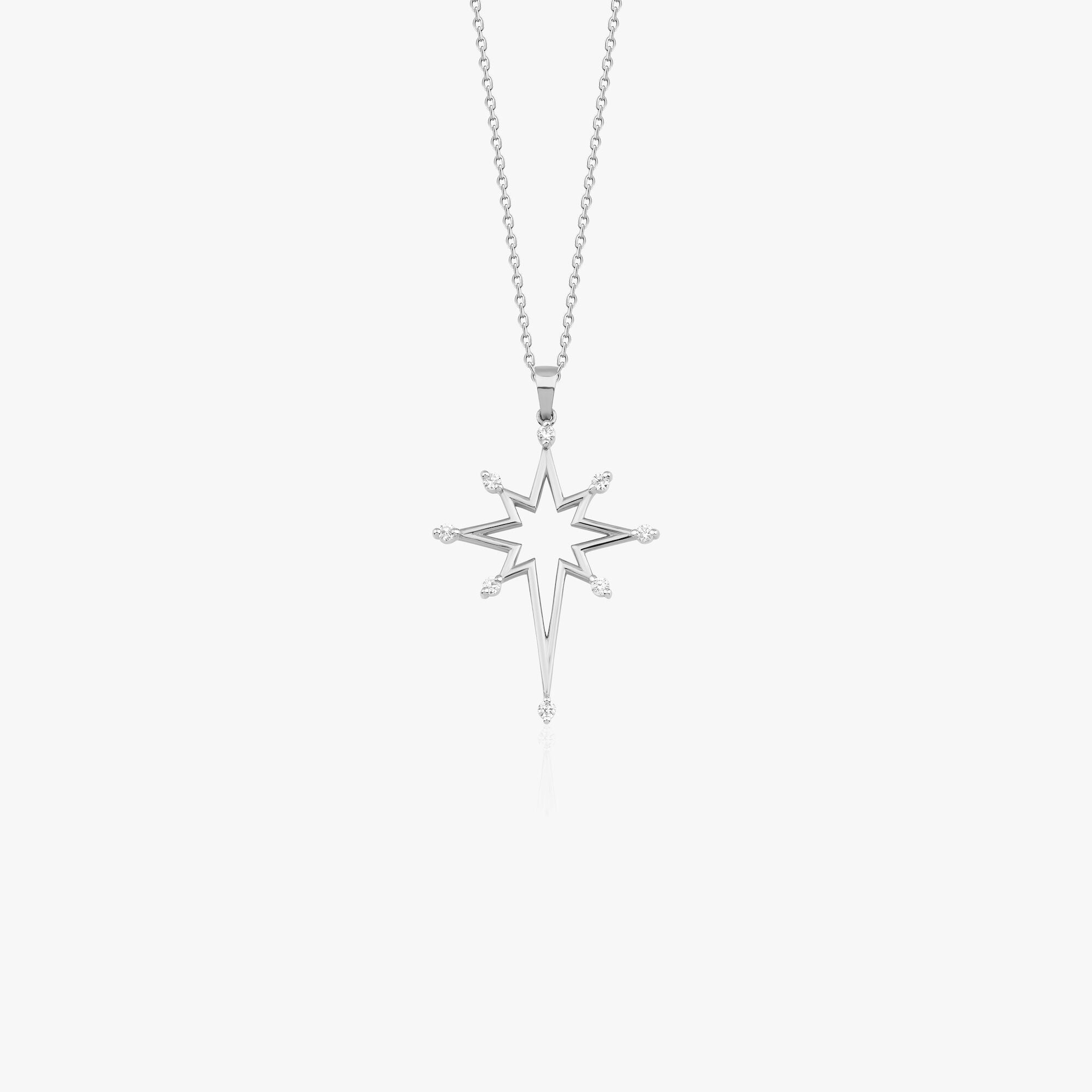 Diamond Eternal North Star Necklace In 14K Gold