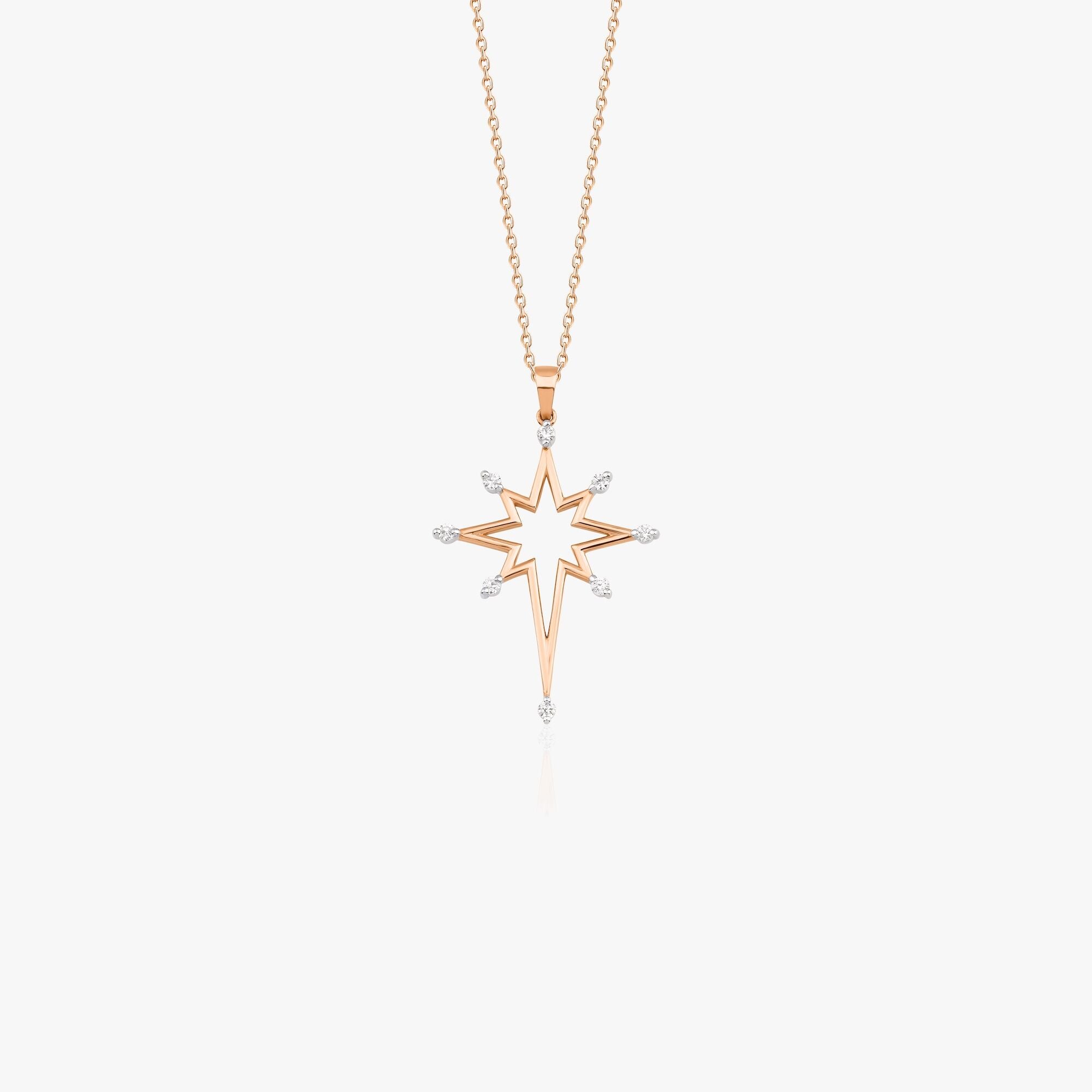 Diamond Eternal North Star Necklace In 14K Gold