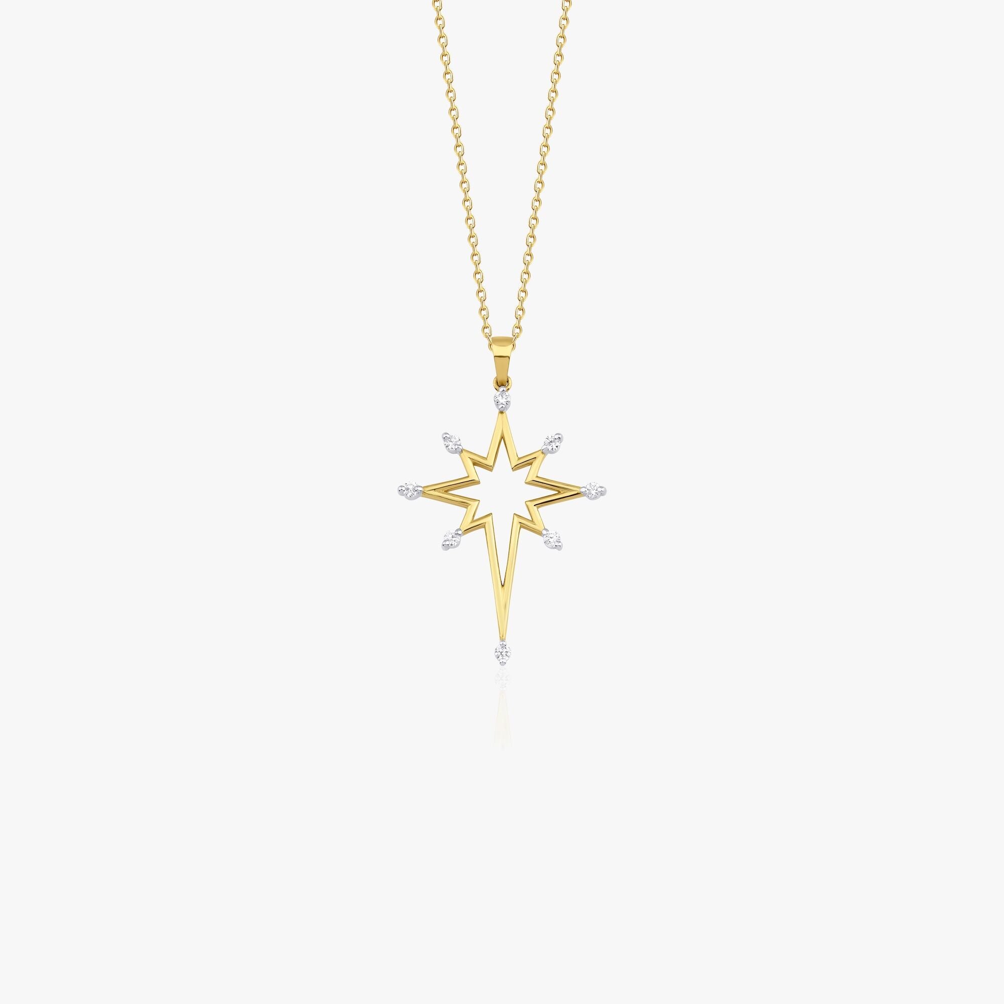 Diamond Eternal North Star Necklace In 14K Gold