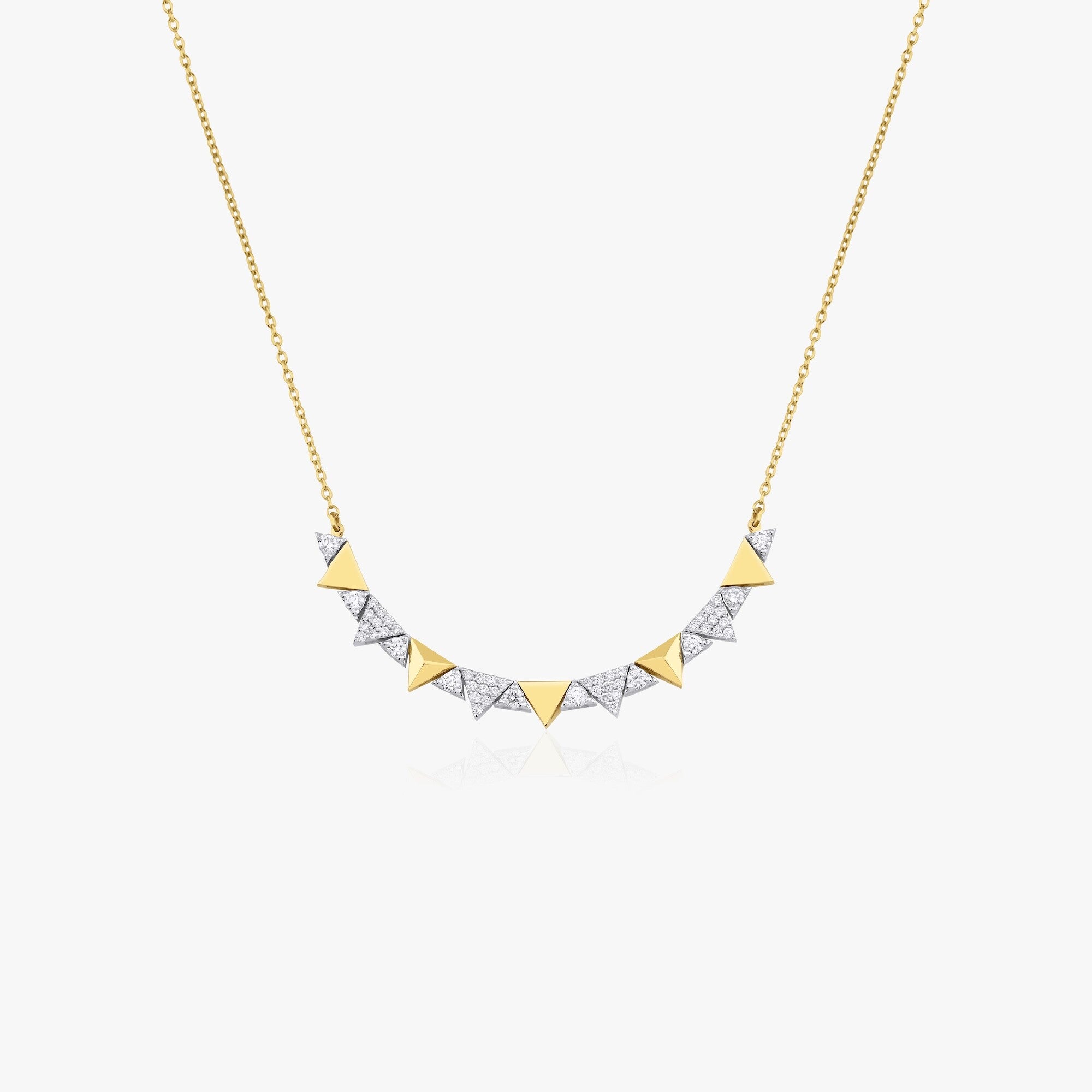 Diamond Spike Necklace In 14K Gold