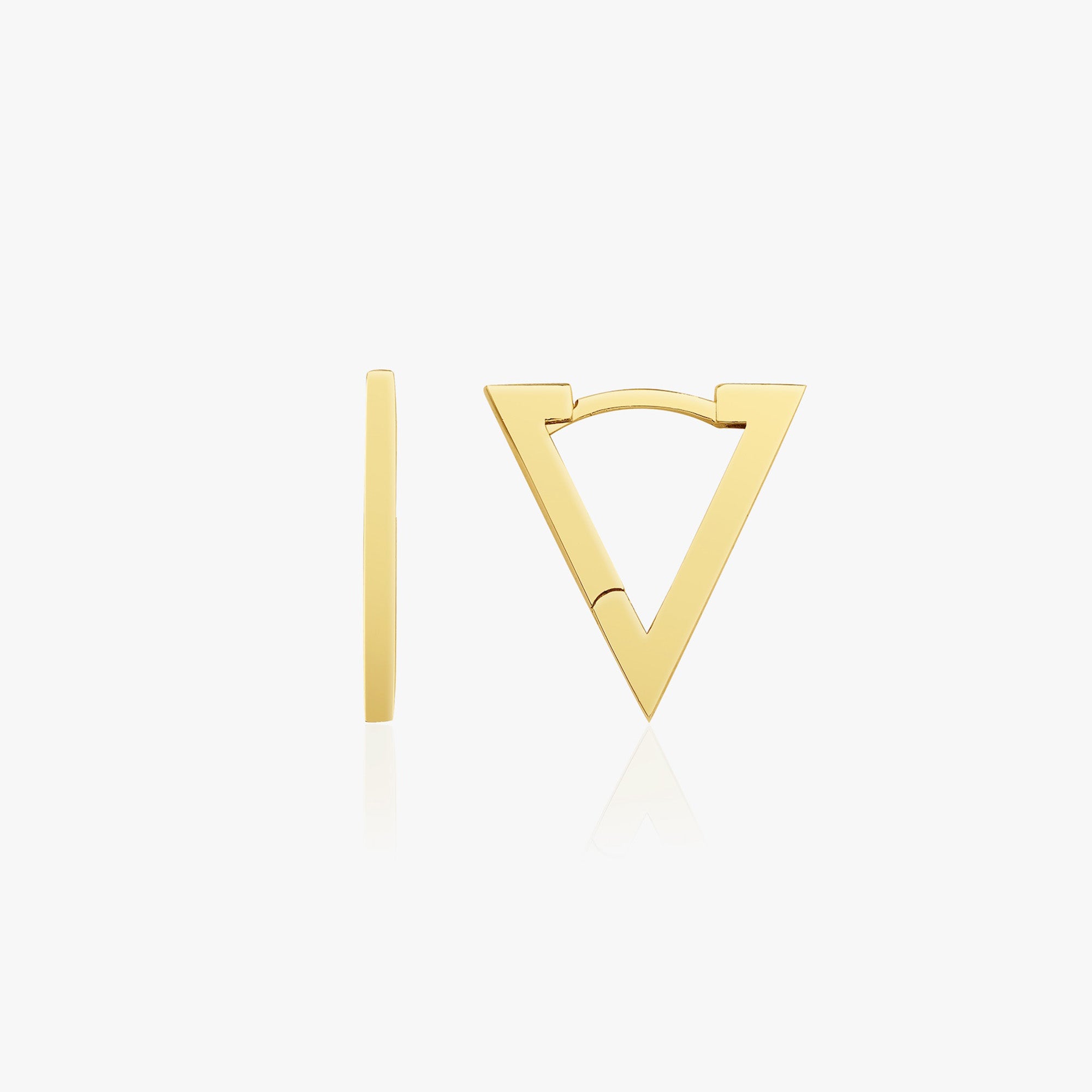 Triangle Spike Hoop Earrings in 14K Gold