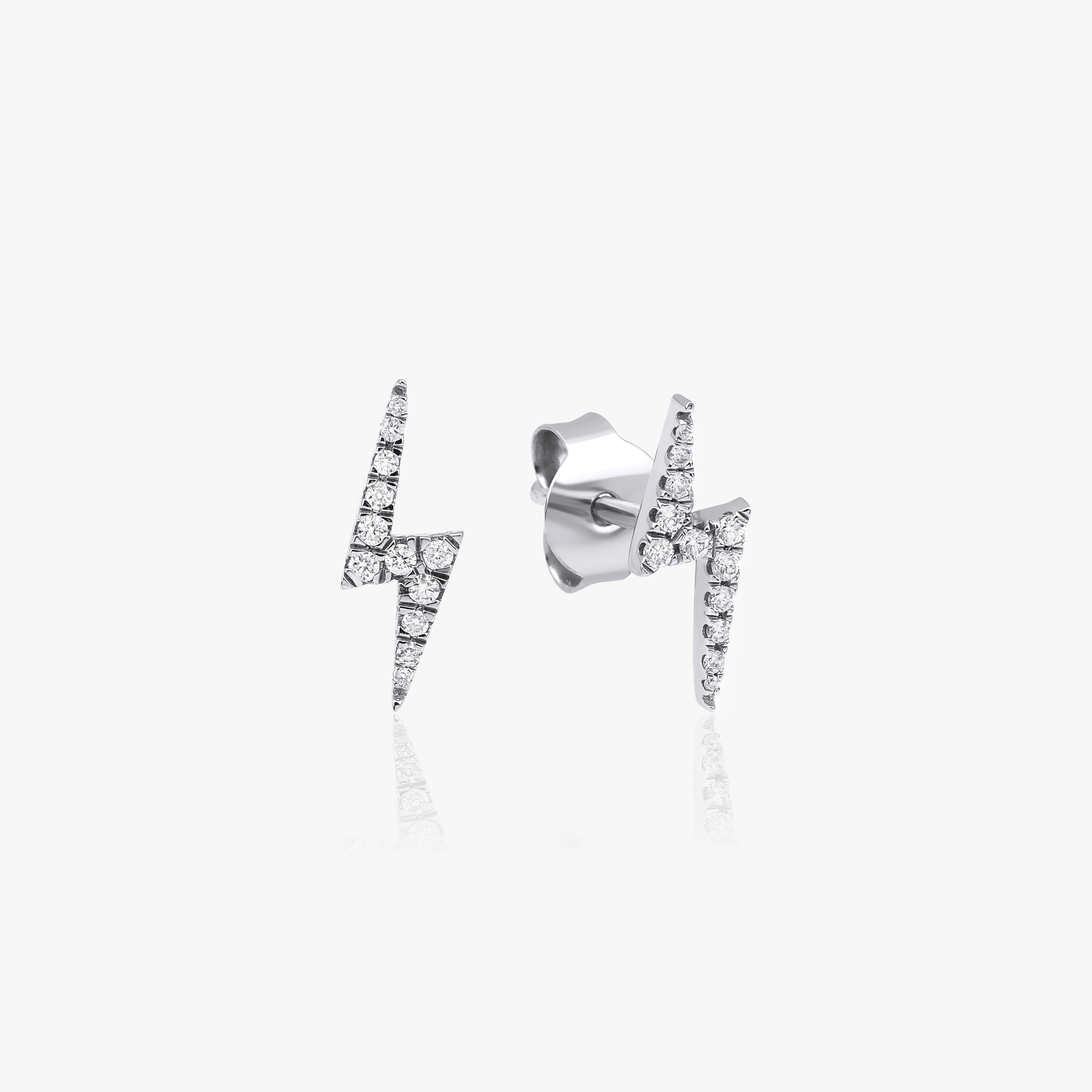 Diamond Lightning Studs Available in 14K and 18K Gold