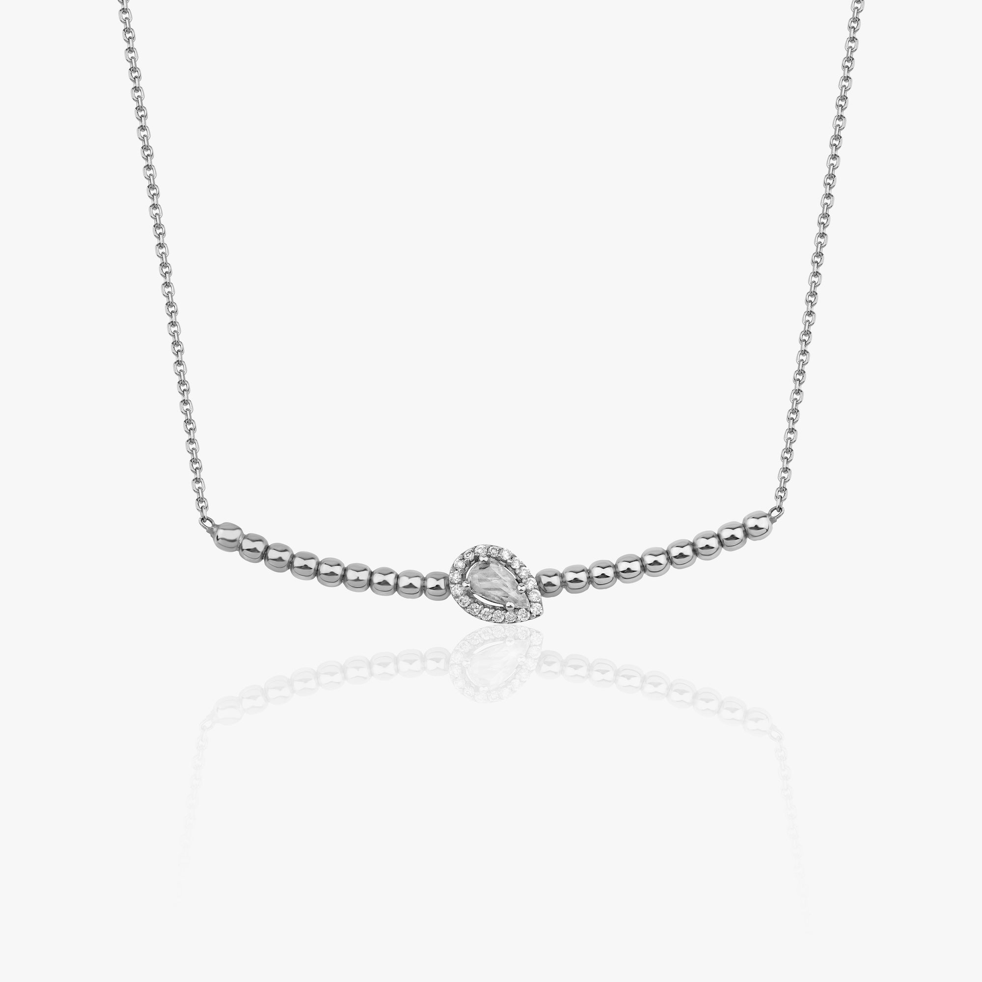 Diamond Curved Bar Necklace Available in 14K and 18K Gold