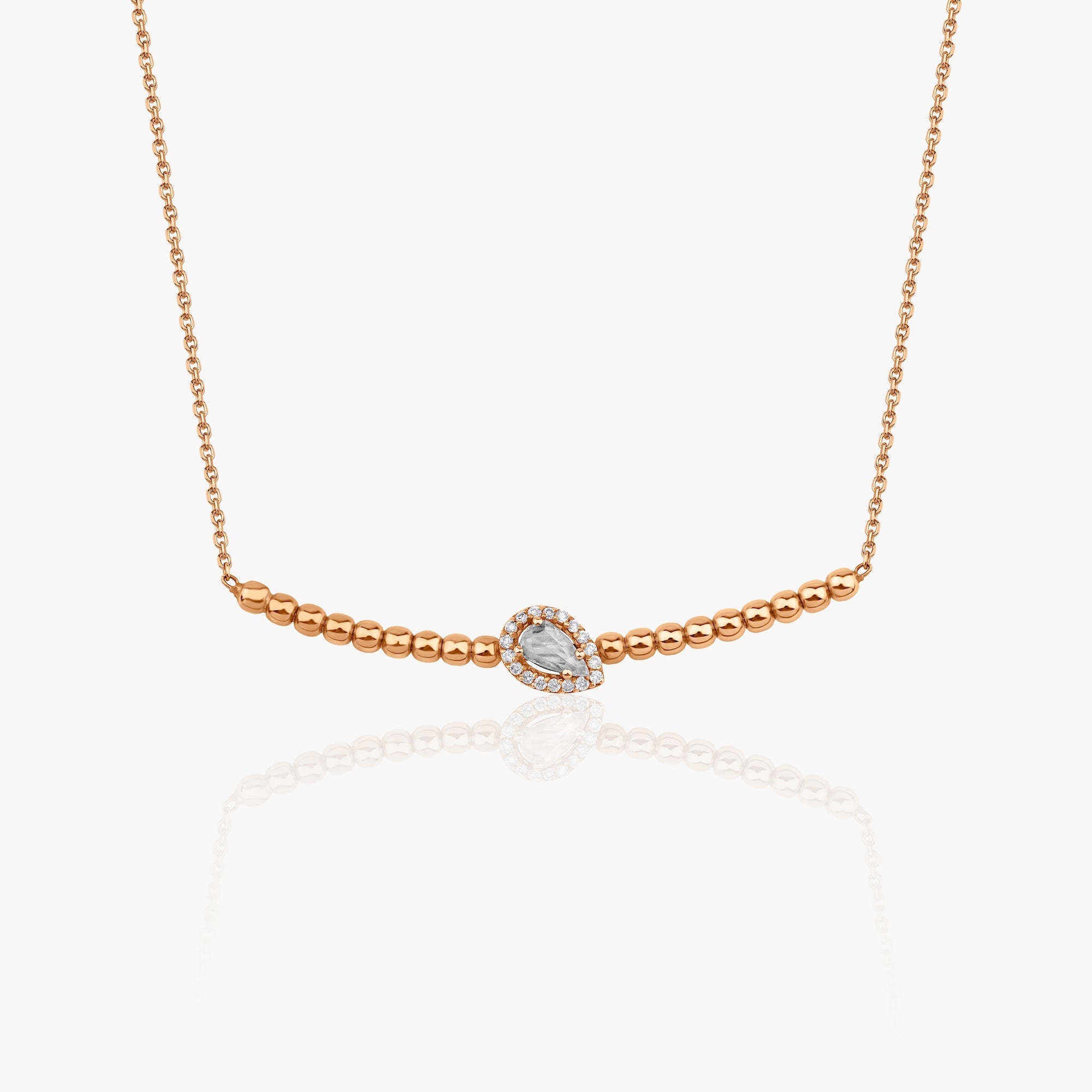 Diamond Curved Bar Necklace Available in 14K and 18K Gold