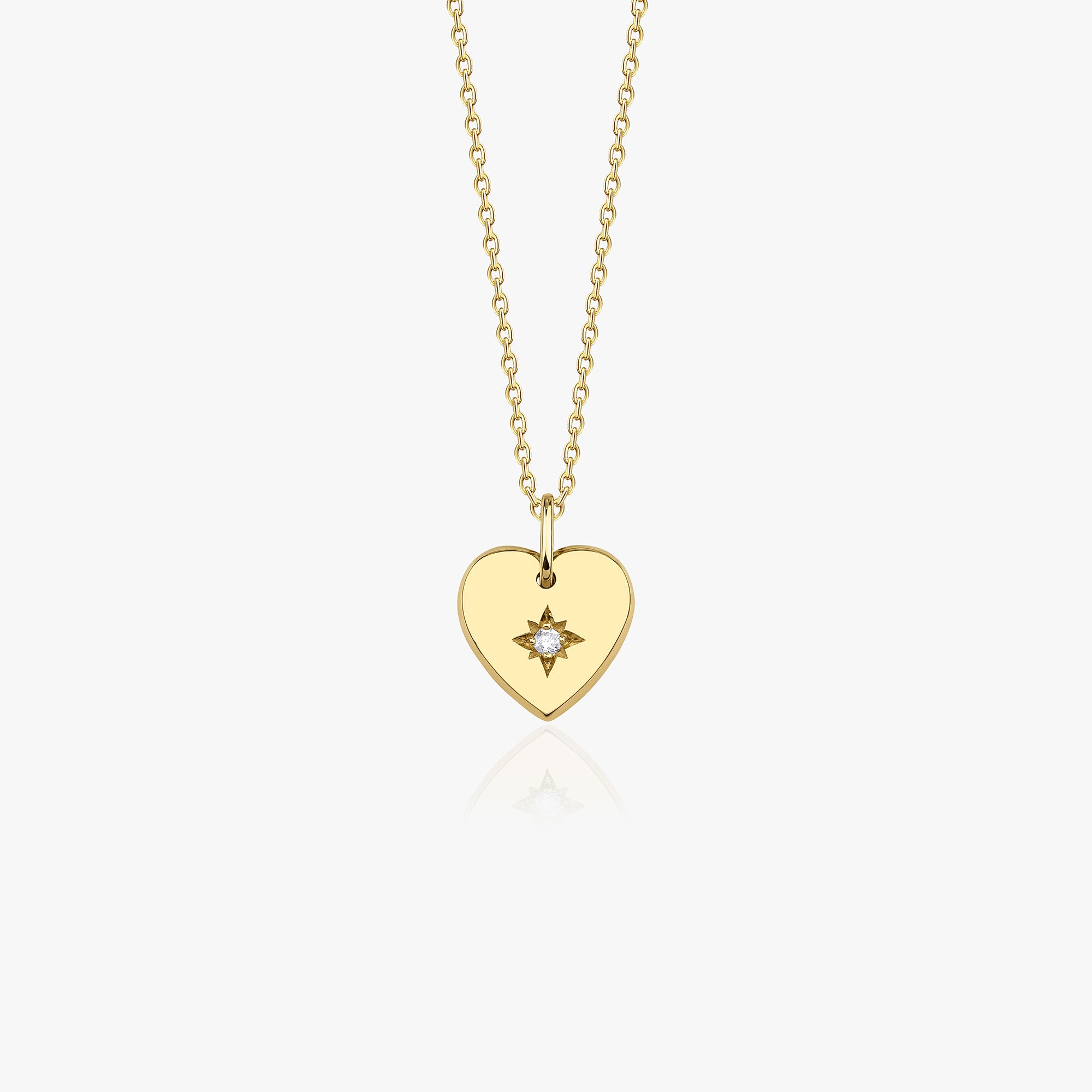 Diamond Starburst Heart Pendant Necklace