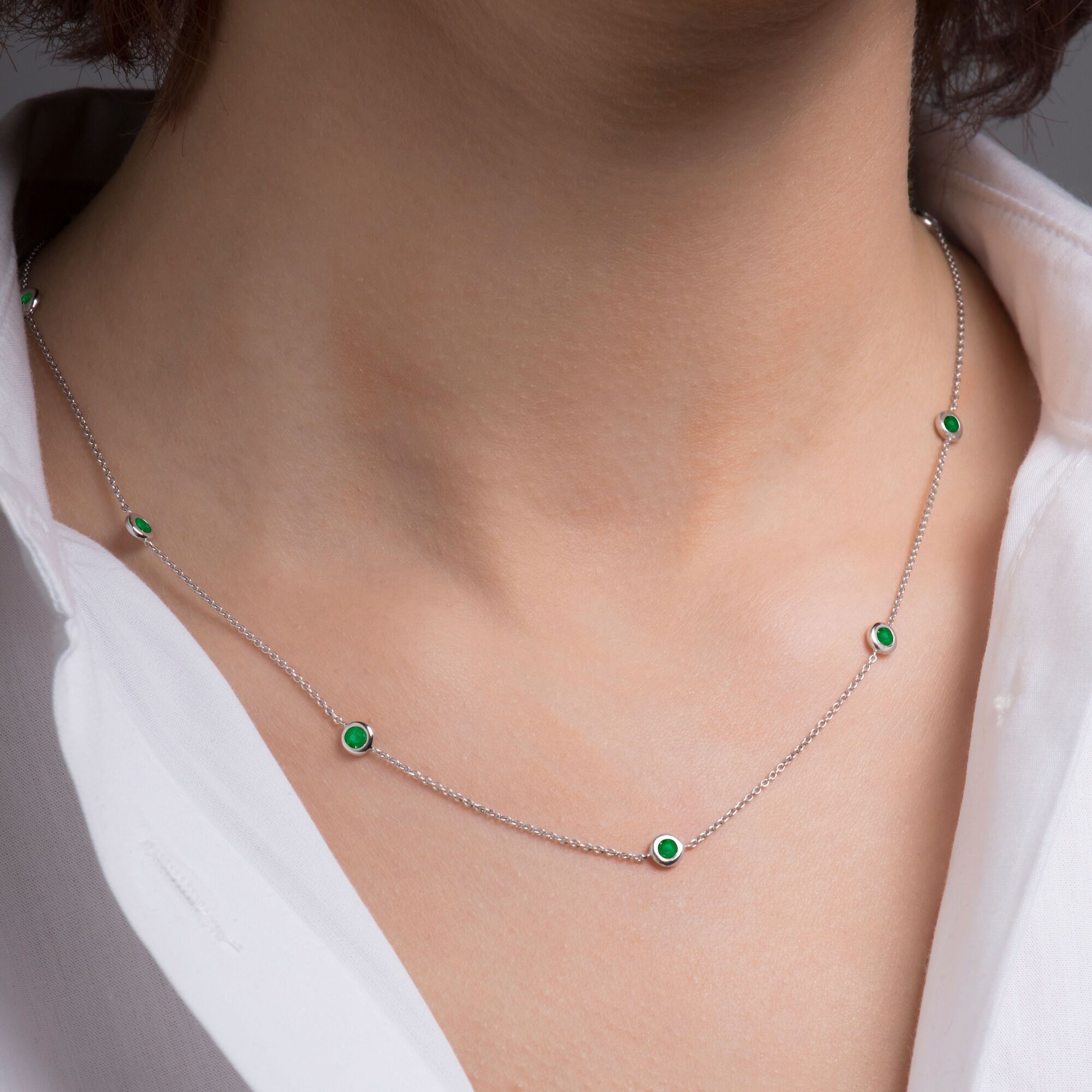 Emerald Station Necklace